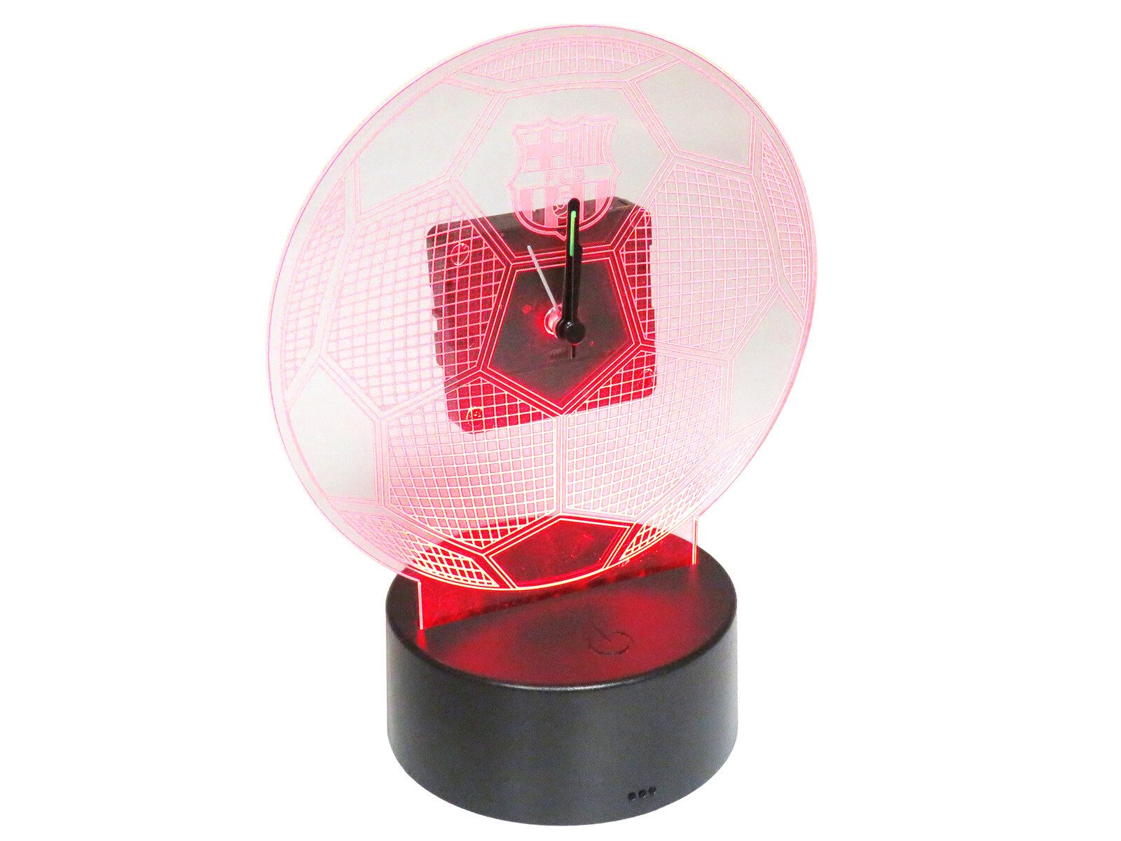 FC Barcelona Tischuhr - LED Wecker Fußball Design mit RGB Beleuchtung