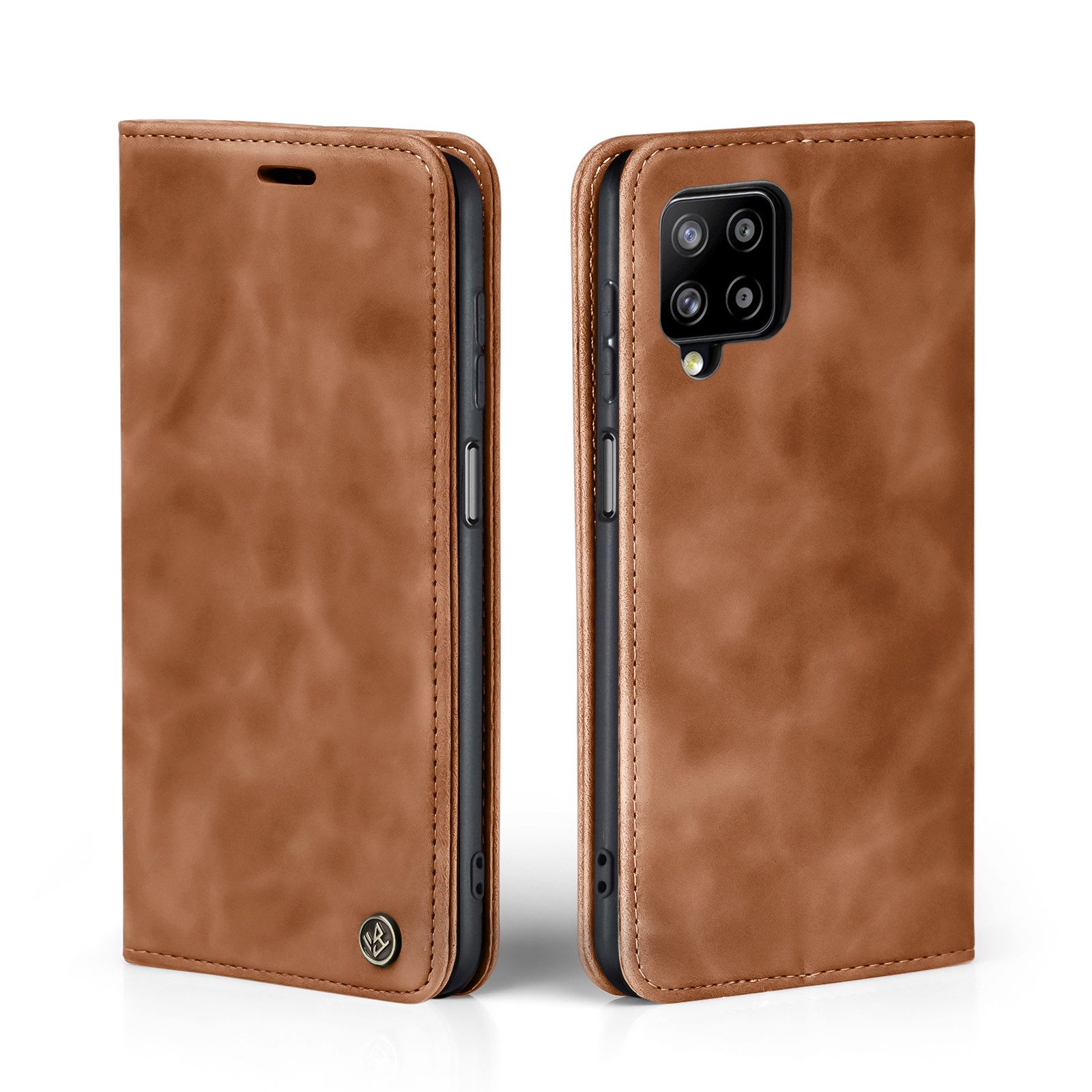 Tec-Expert Handyhülle Tasche Hülle für Samsung Galaxy A12 6.5 Zoll, 6.5, Cover Klapphülle Case mit Kartenfach Fliphülle aufstellbar
