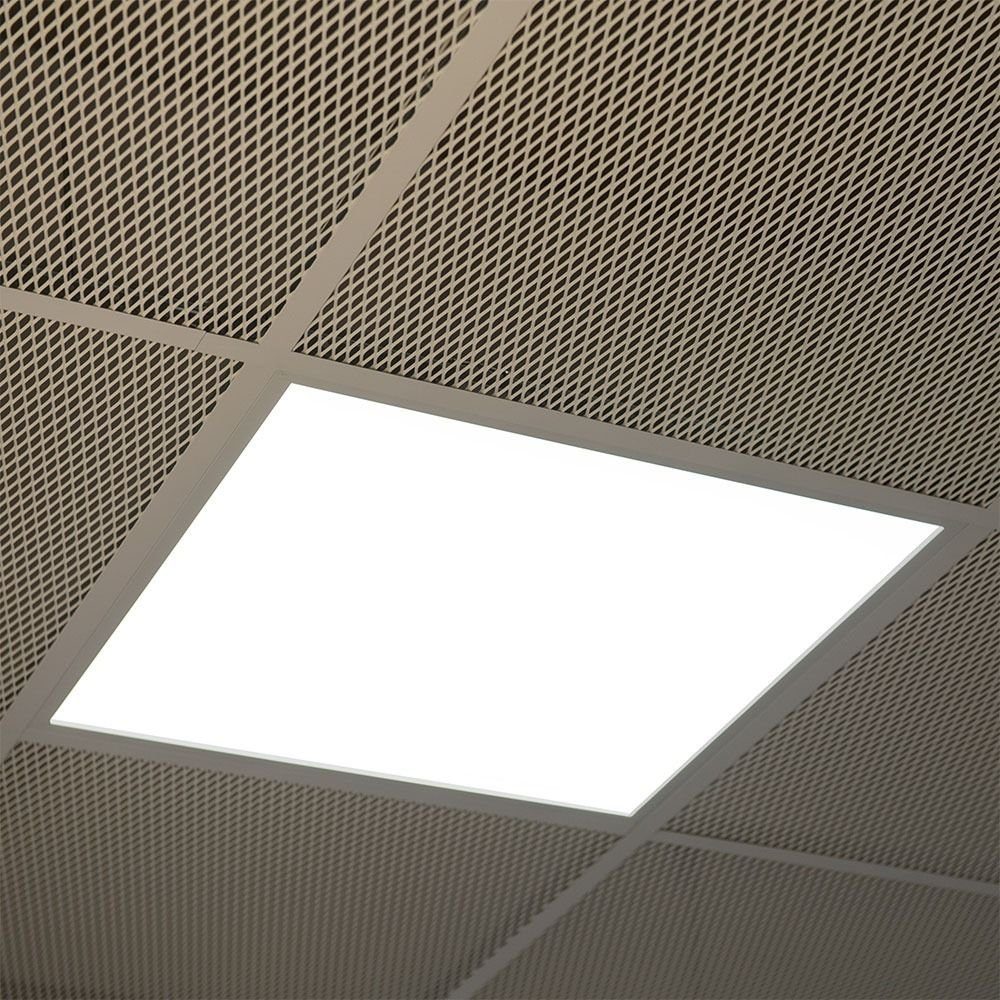 fest LED-Leuchtmittel Leuchte Zimmer LED Panel Arbeits etc-shop Deckenleuchte, LED ALU verbaut, Einbau Decken 2x Lampe Büro