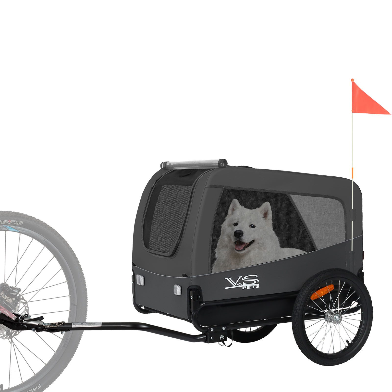 TIGGO Fahrradhundeanhänger Tiggo VS Pets L Hundeanhänger Fahrradanhänger für Hunde bis 35 kg