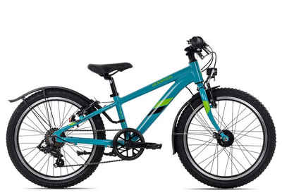 Axess Kinderfahrrad STIPE Street 20, 7 Gang Shimano RD-FT35 Tourney Super Short Cage Schaltwerk, Kettenschaltung, Kinderrad 20 Zoll Junge Mädchen blau