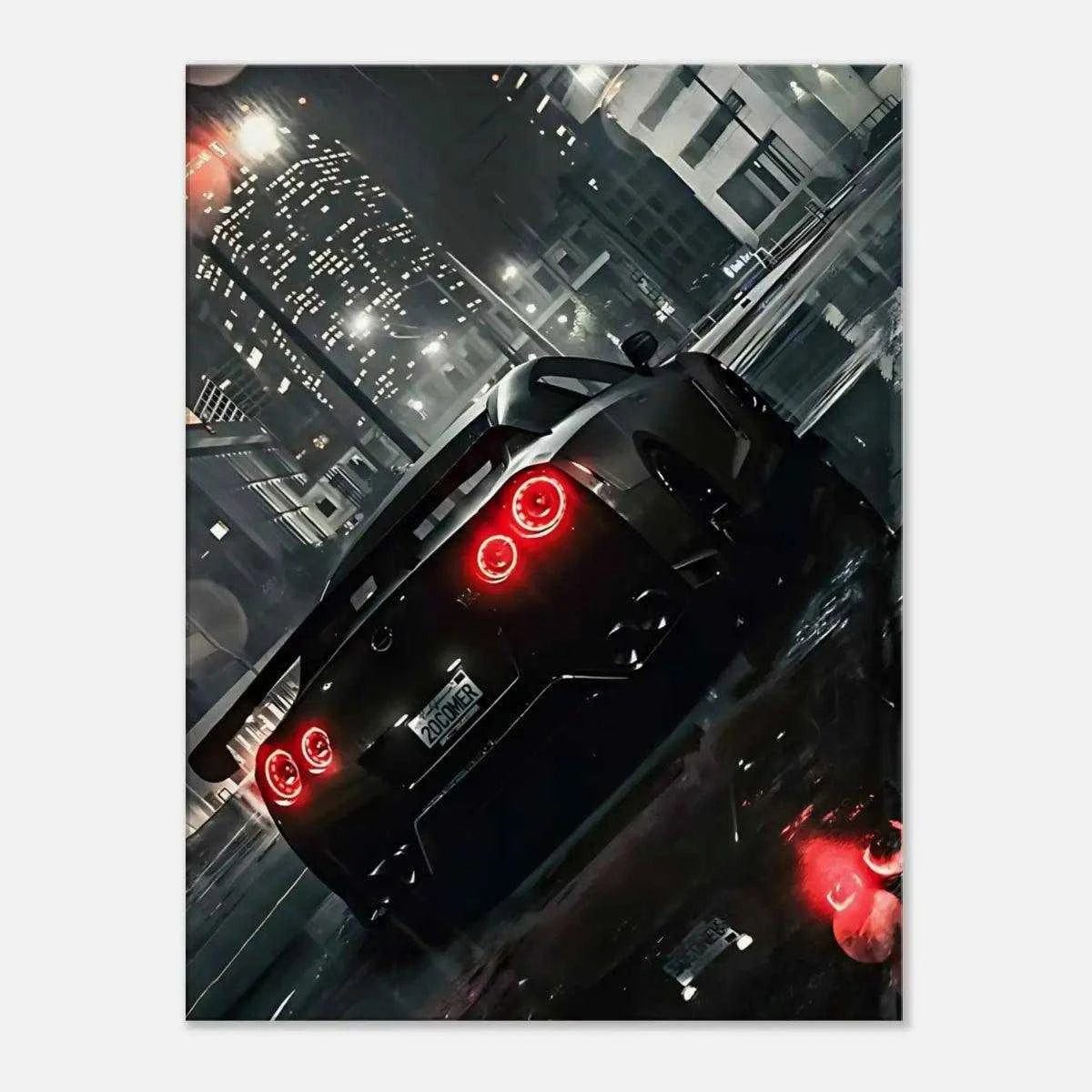 SimpleCanvas Wandbild Nissan GT-R - Auto Leinwandbild, Wandbild Nissan, Sportwagen, Auto Wallpaper