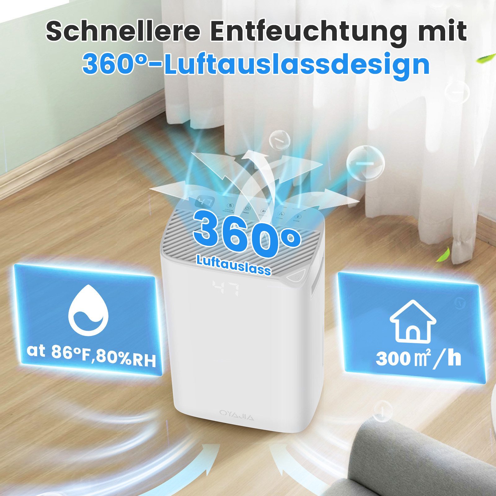 oyajia Luftentfeuchter Elektrischer Luftentfeuchter mit WLAN & App - Feucht günstig online kaufen