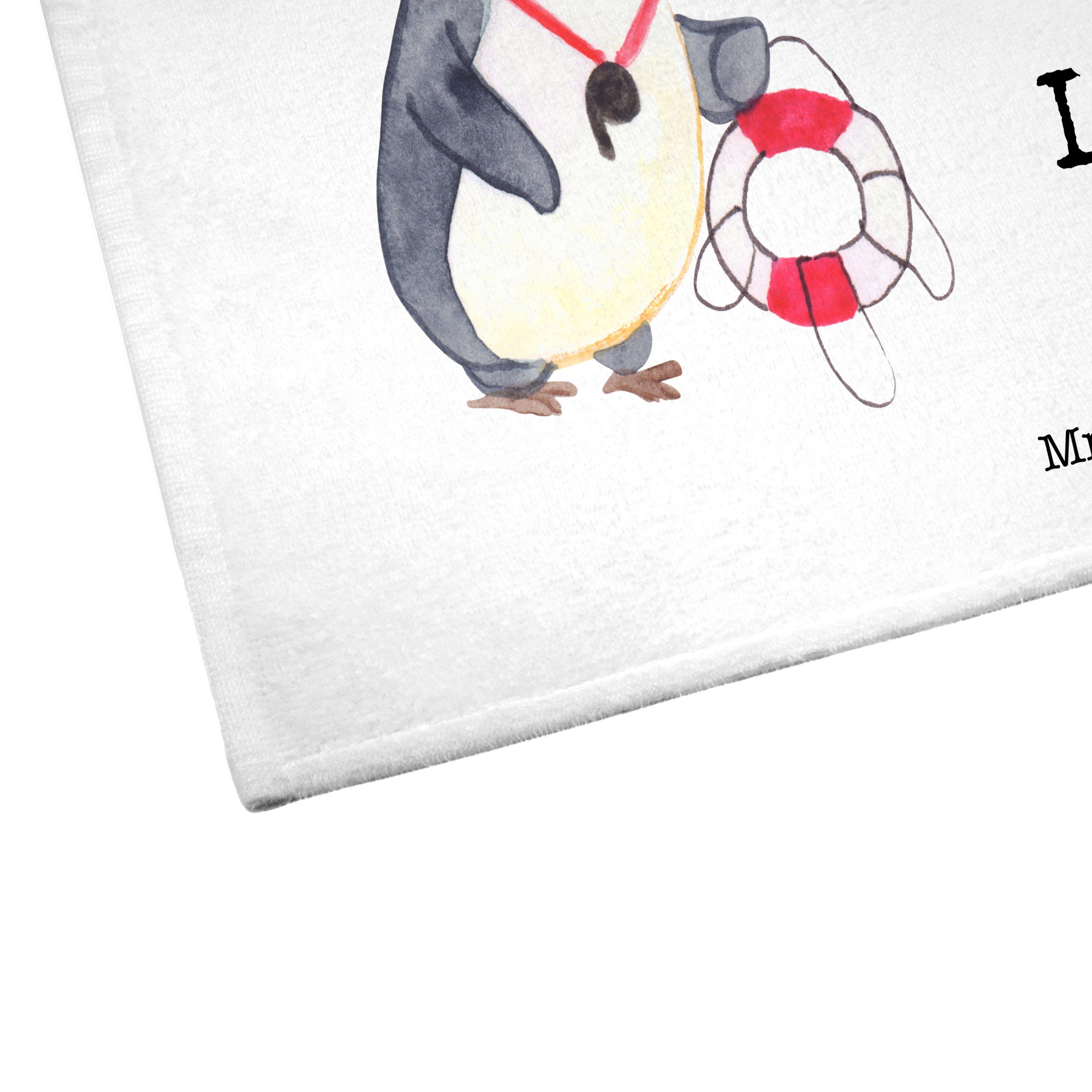 Mr. & Handtuch, Handtuch Mrs. aus Weiß (1-St) Geschenk, Sport Kinde, Leidenschaft - - Bademeister Panda