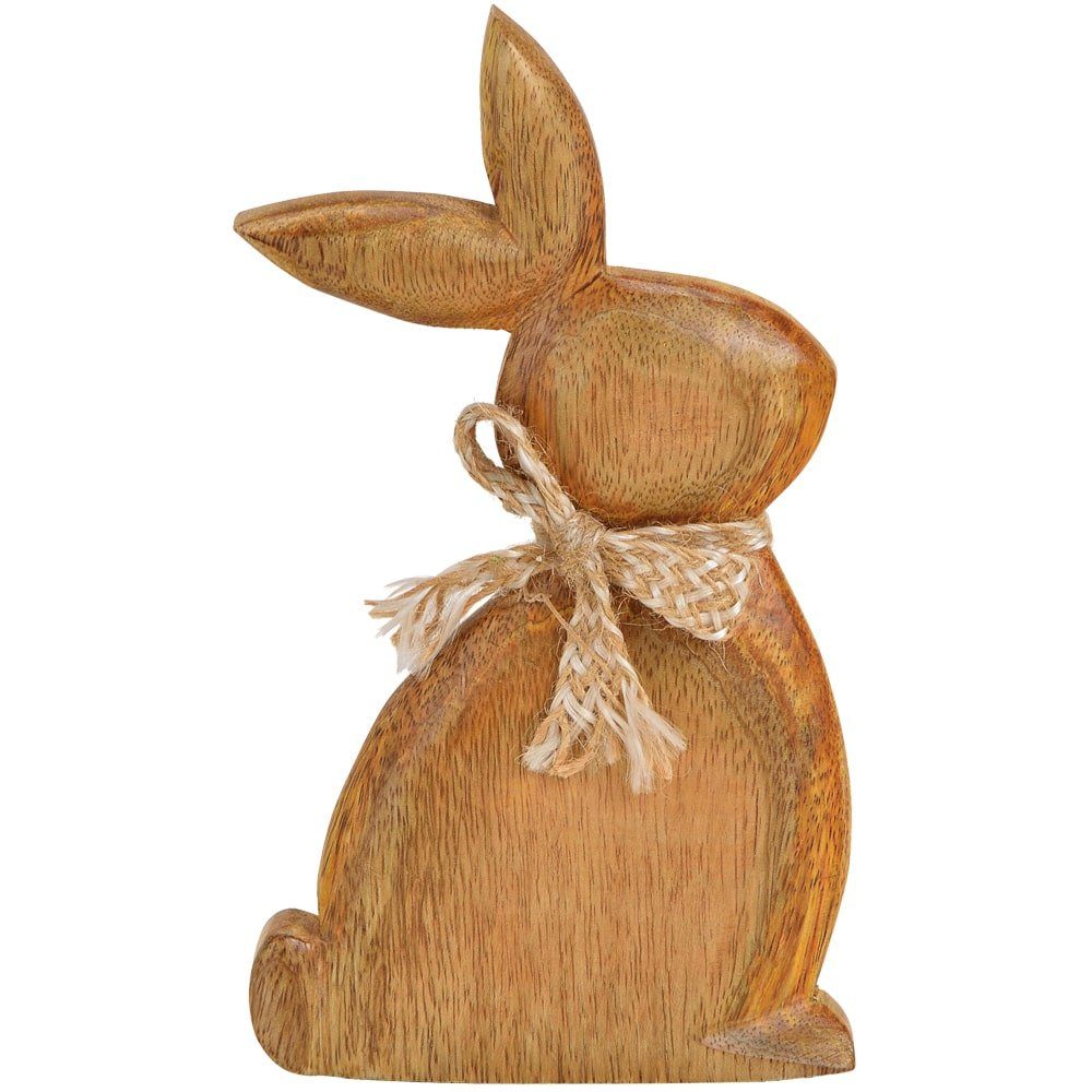 matches21 HOME & HOBBY Dekofigur Osterhase Hase Dekofigur Holzhase Ostern Mangoholz 1 Stk 11x20cm (1 St)