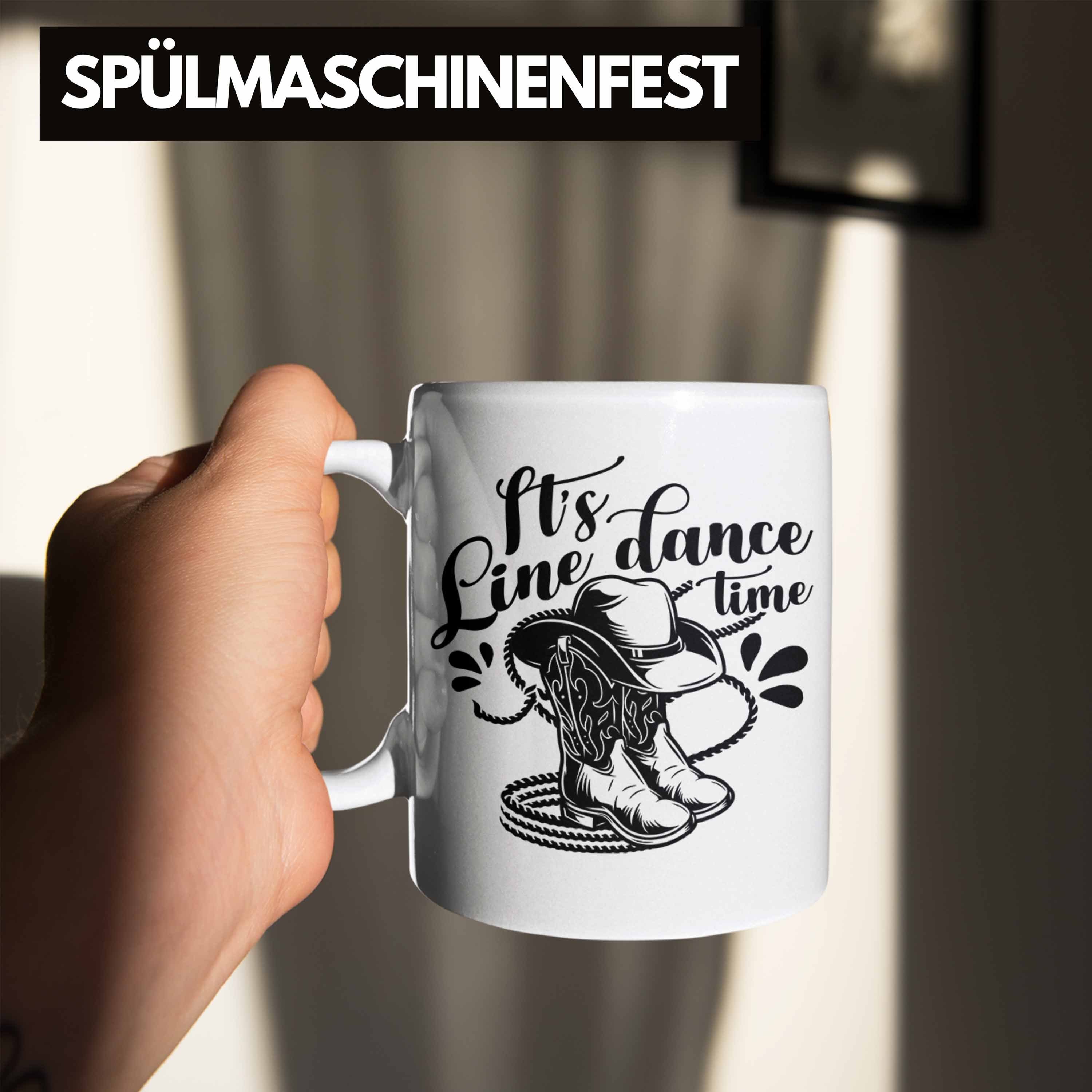 Trendation Tasse Lustige Dance Line Tasse Dance Time" Line Fans "It's Weiss Geschenk