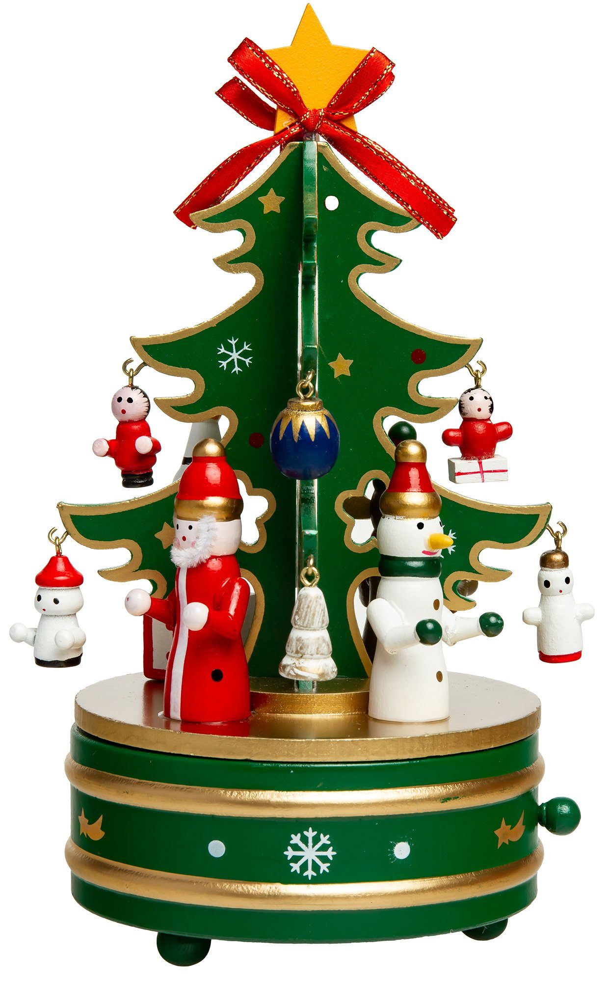 SIKORA Dekoobjekt SD03 Spieldose aus Holz mit Tannenbaum Musik Stille Nacht