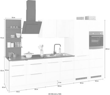 Kochstation Küchenzeile KS-Brindisi, ohne Geräte, Breite 330 cm