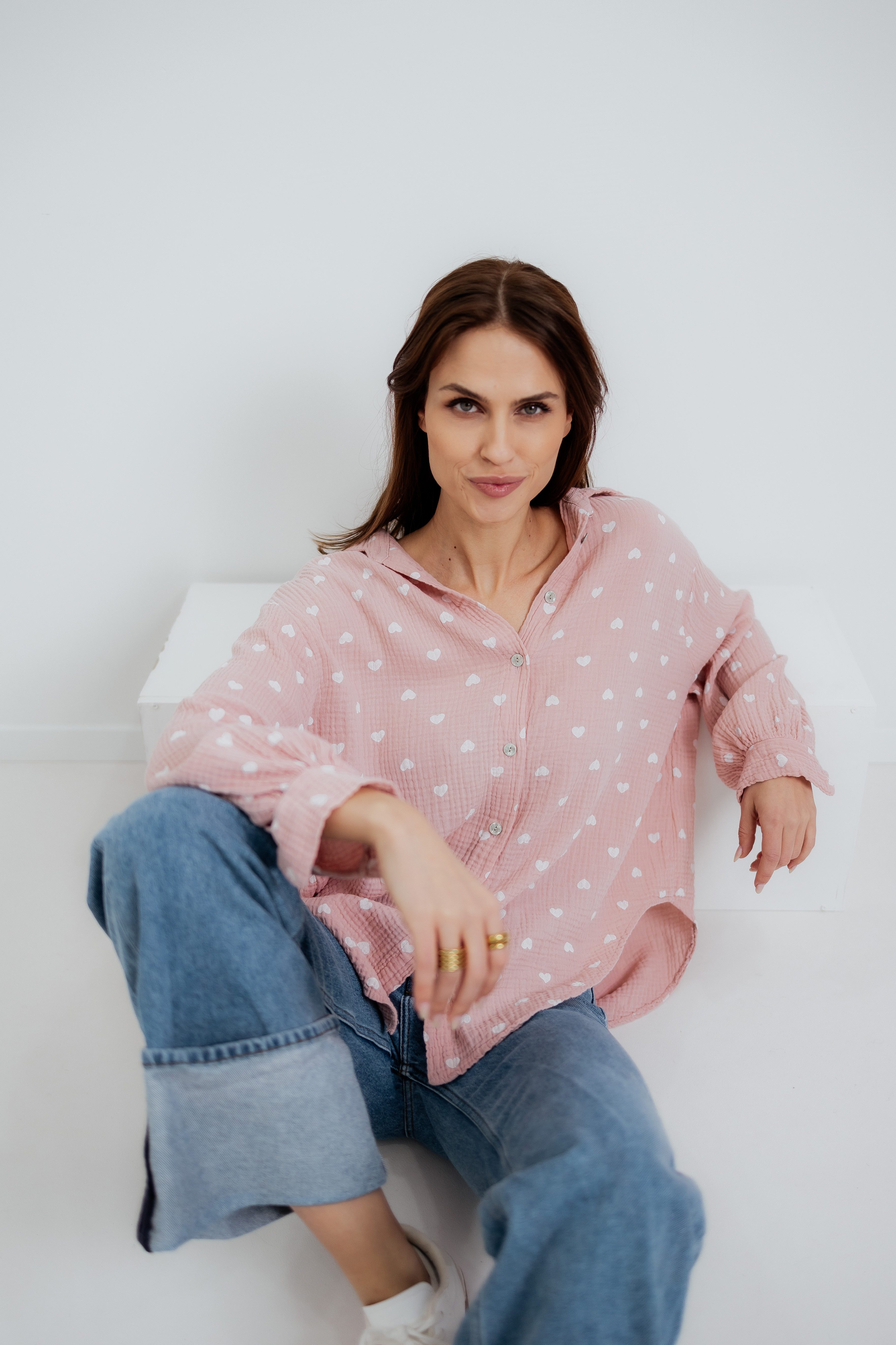 von Herzen Langarmbluse Kurze Musselinbluse mit günstig online kaufen