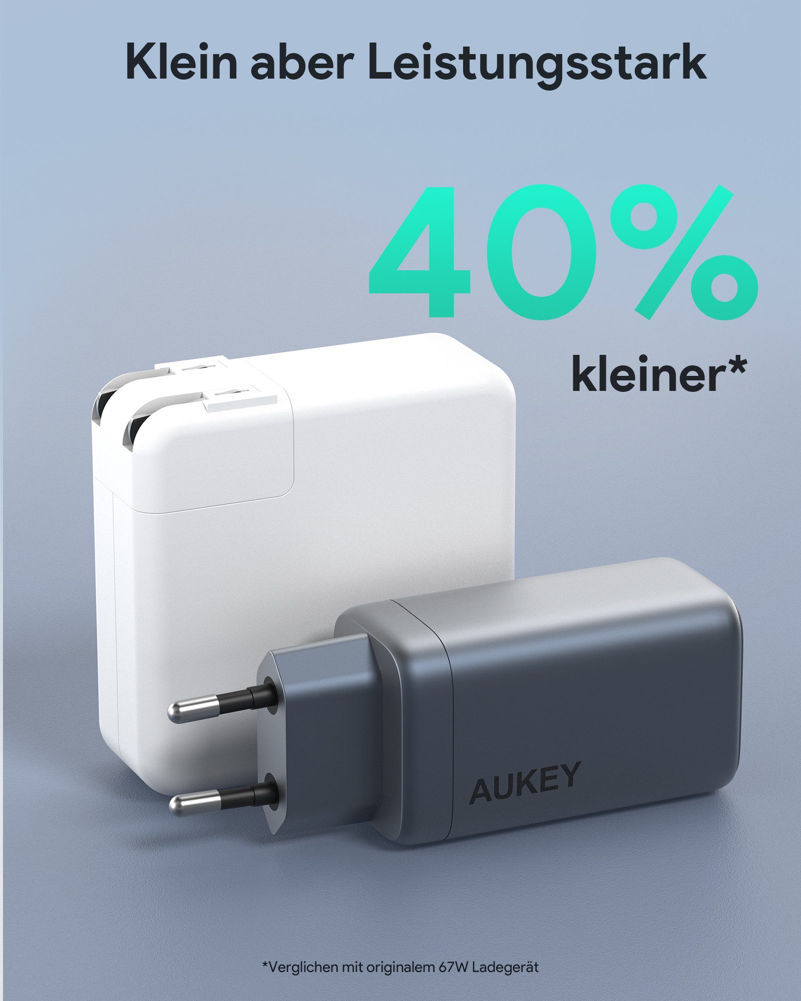 AUKEY PA-B6U Smartphone-Ladegerät (set, 67W Powerdelivery Fastcharging und UFCS. 2x USB-C & 1x USB-A Anschluss)