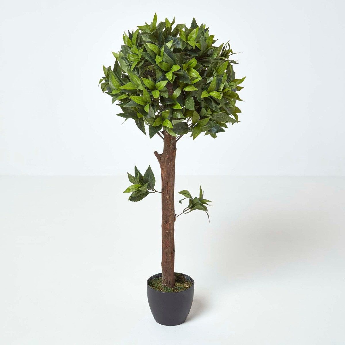 Kunstbaum Kunstpflanze Lorbeerbaum formgeschnitten Kugel, Homescapes, Höhe 91 cm
