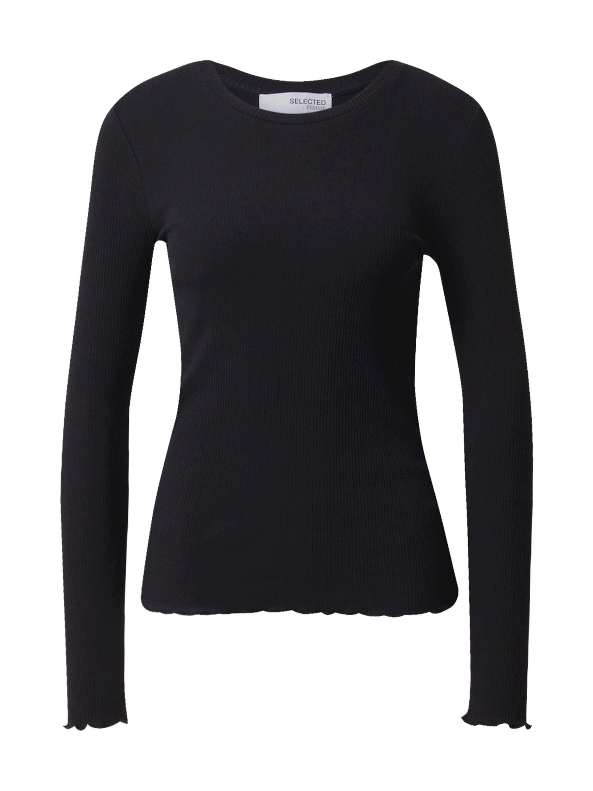 Selected Langarmshirt Anna (1-tlg) Plain/ohne Details