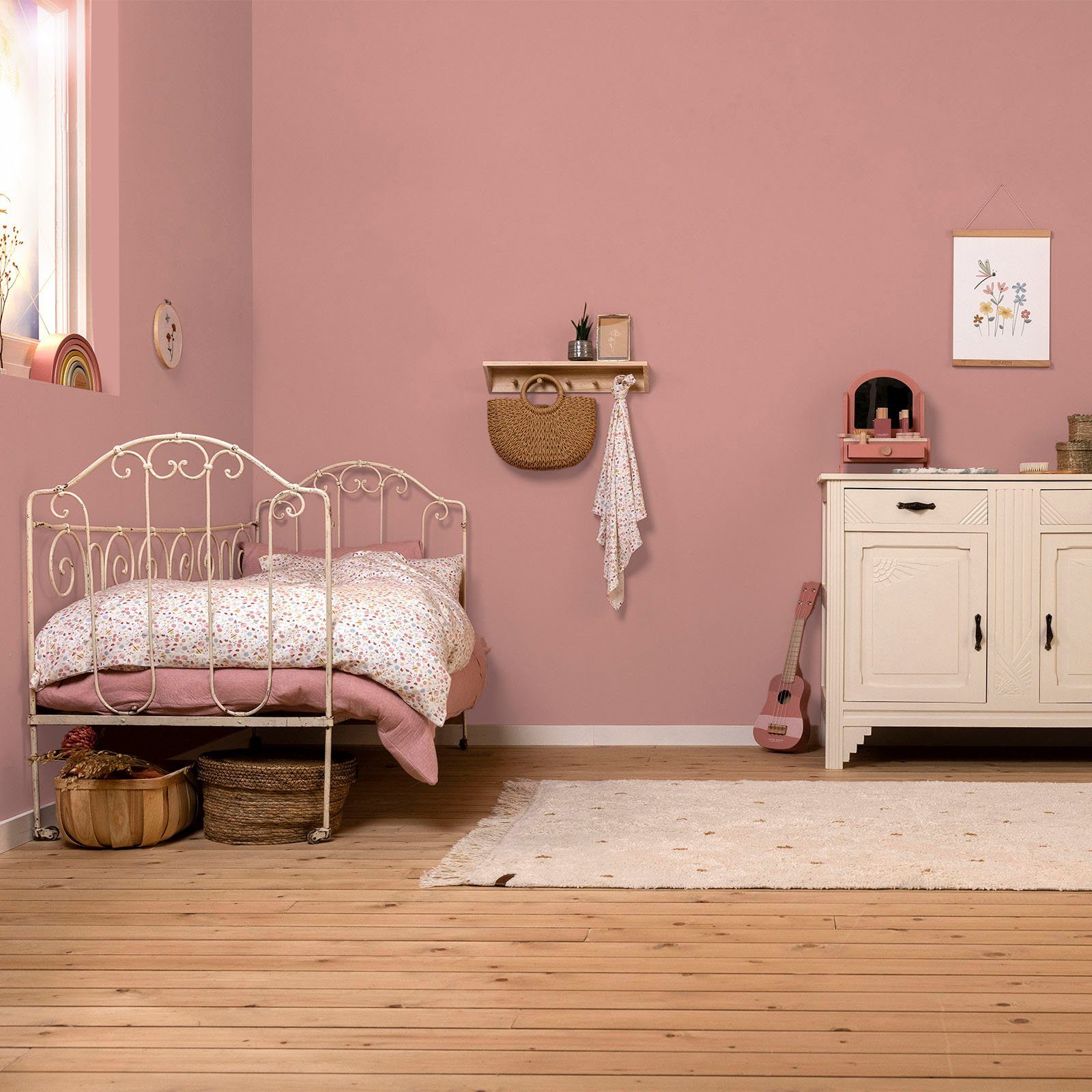 Wallpaint, hochdeckend geeignet Vintage DUTCH matt, Kinderzimmer waschbeständig, Rosa und extra für Wandfarbe LITTLE
