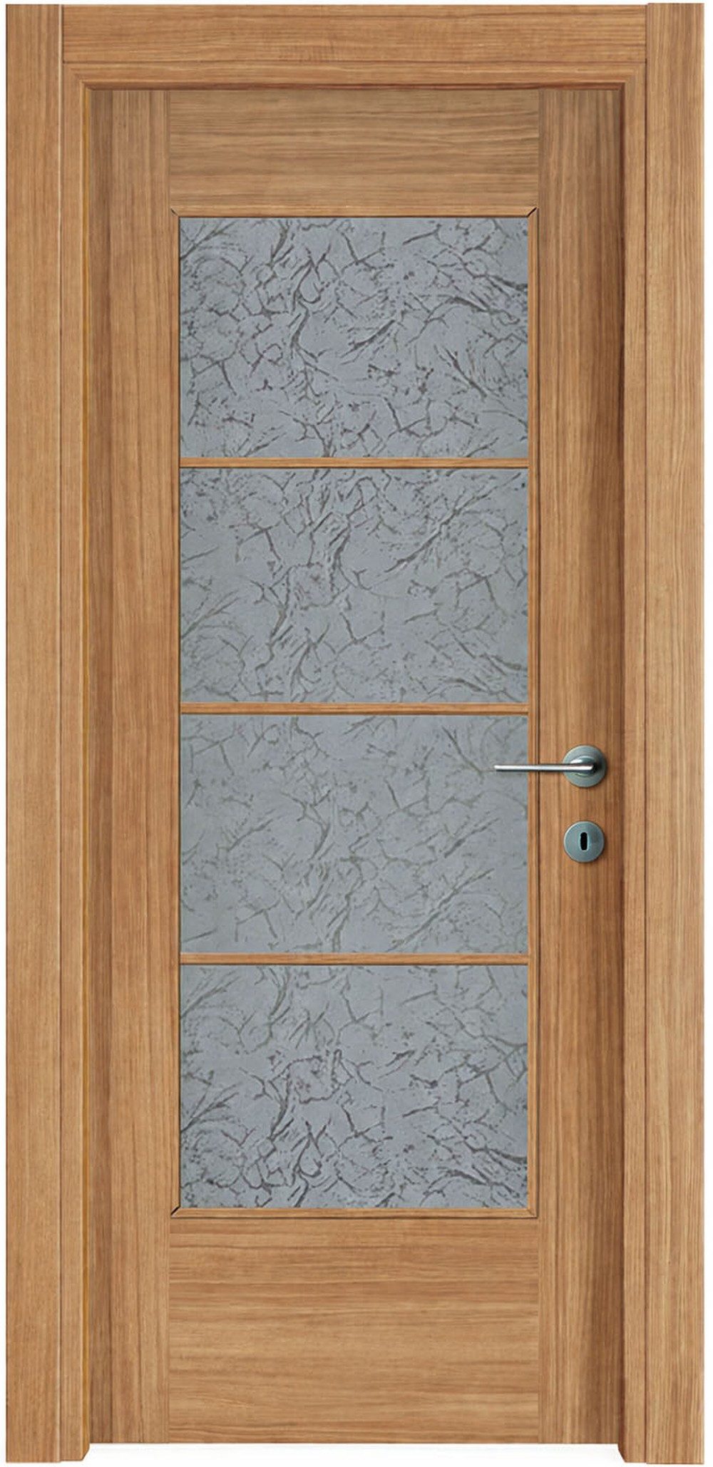 Xlmoebel Zimmertür Braune Innentür aus Holz mit Milchglas - Modernes Design, Made in Europa