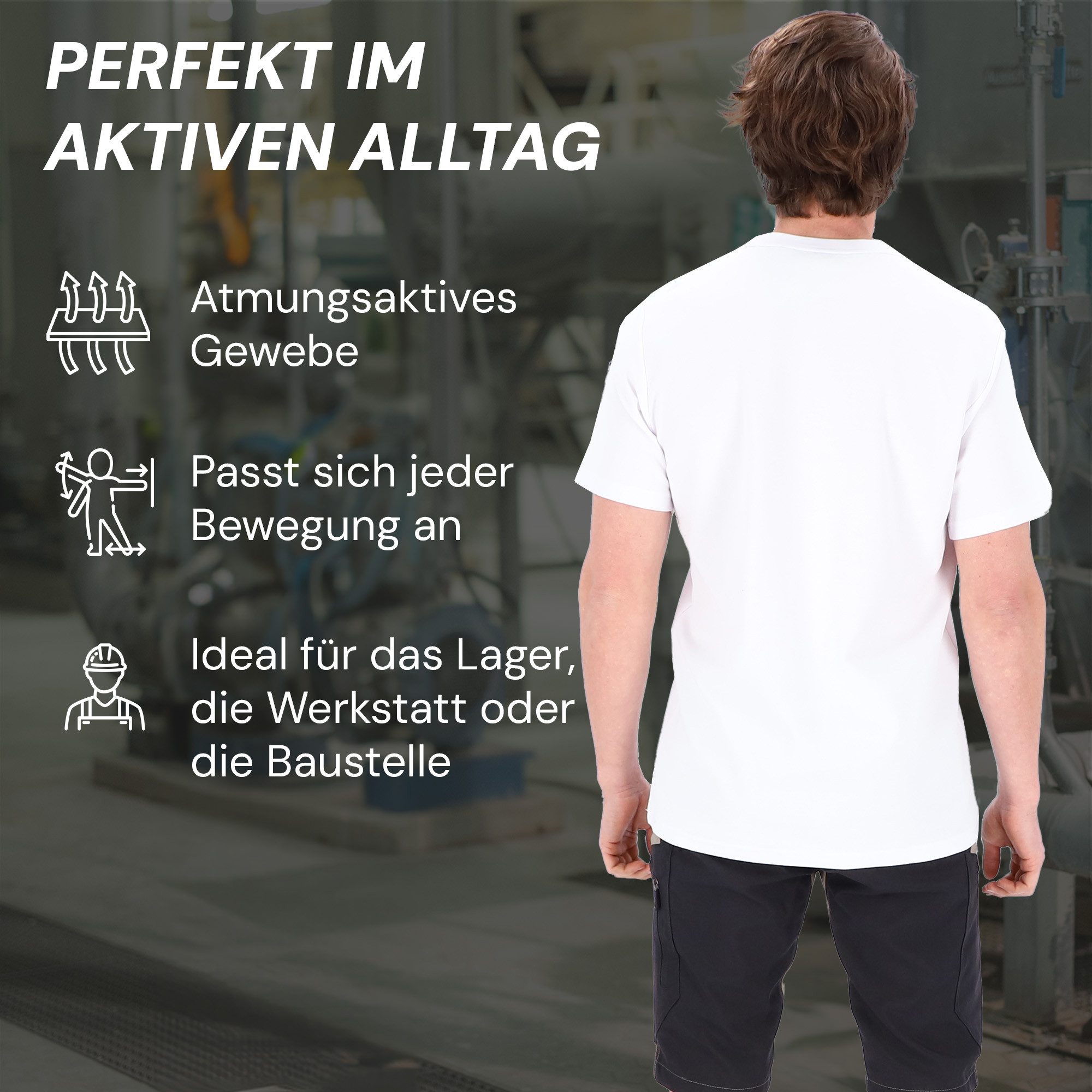 PUMA Workwear T-Shirt ADVANCED Arbeitsshirt - Herren Shirt mit Brusttasche - Utility Fach Strapazierfähiges und atmungsaktives Gewebe, für Handwerk und Logistik – Bild 4 von 5