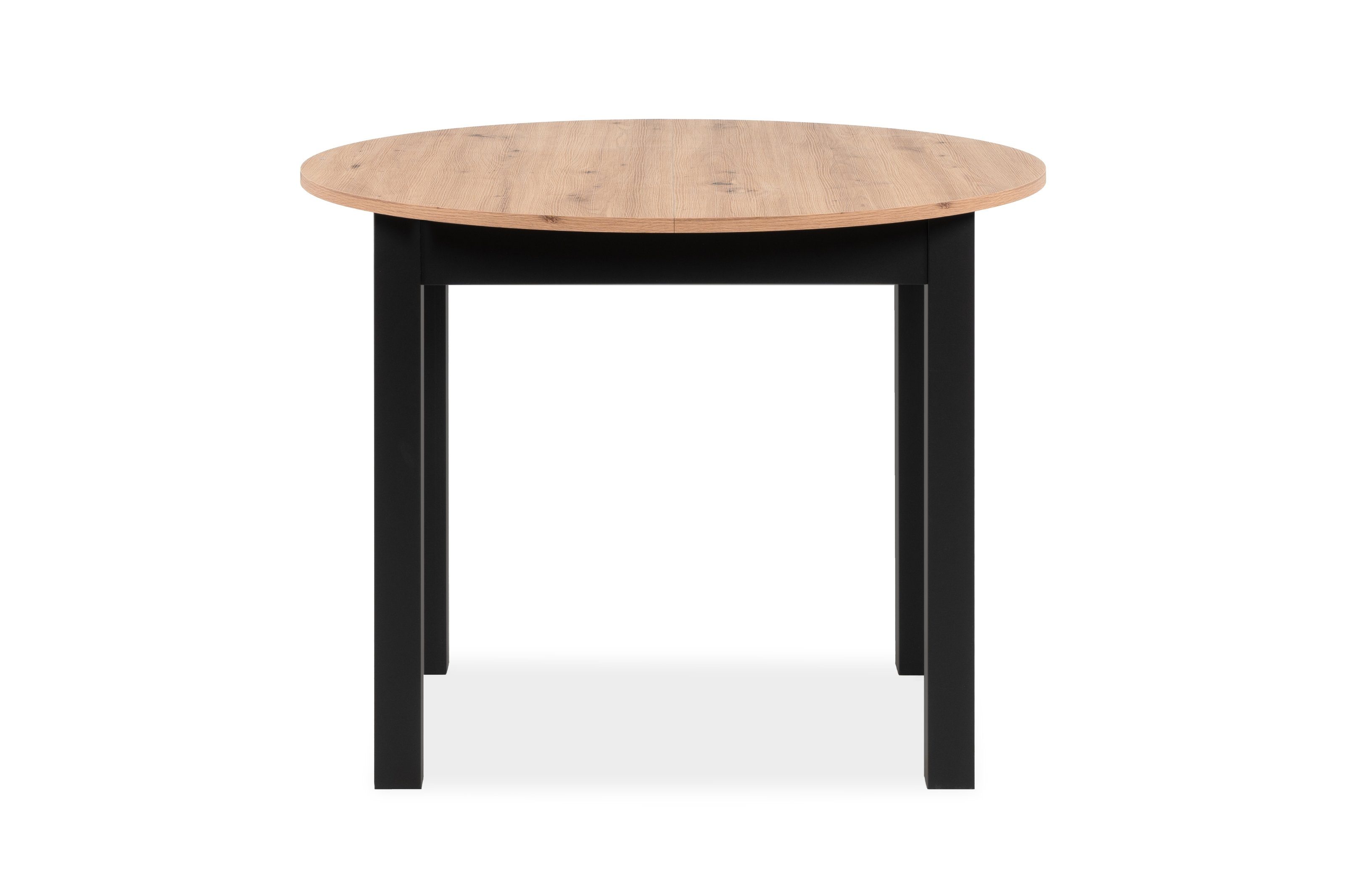 freiraum Esstisch Coburg, in Artisan Oak / schwarz - 100x76x100cm (BxHxT)