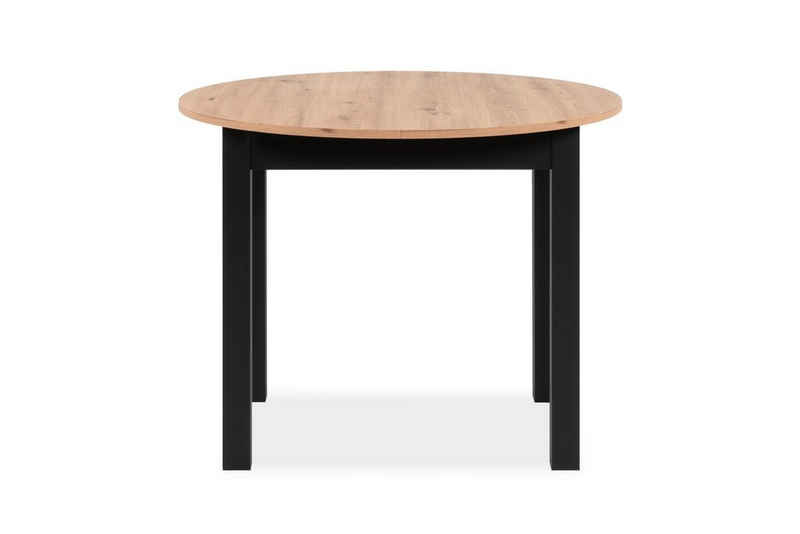 freiraum Esstisch Coburg, in Artisan Oak / schwarz - 100x76x100cm (BxHxT)