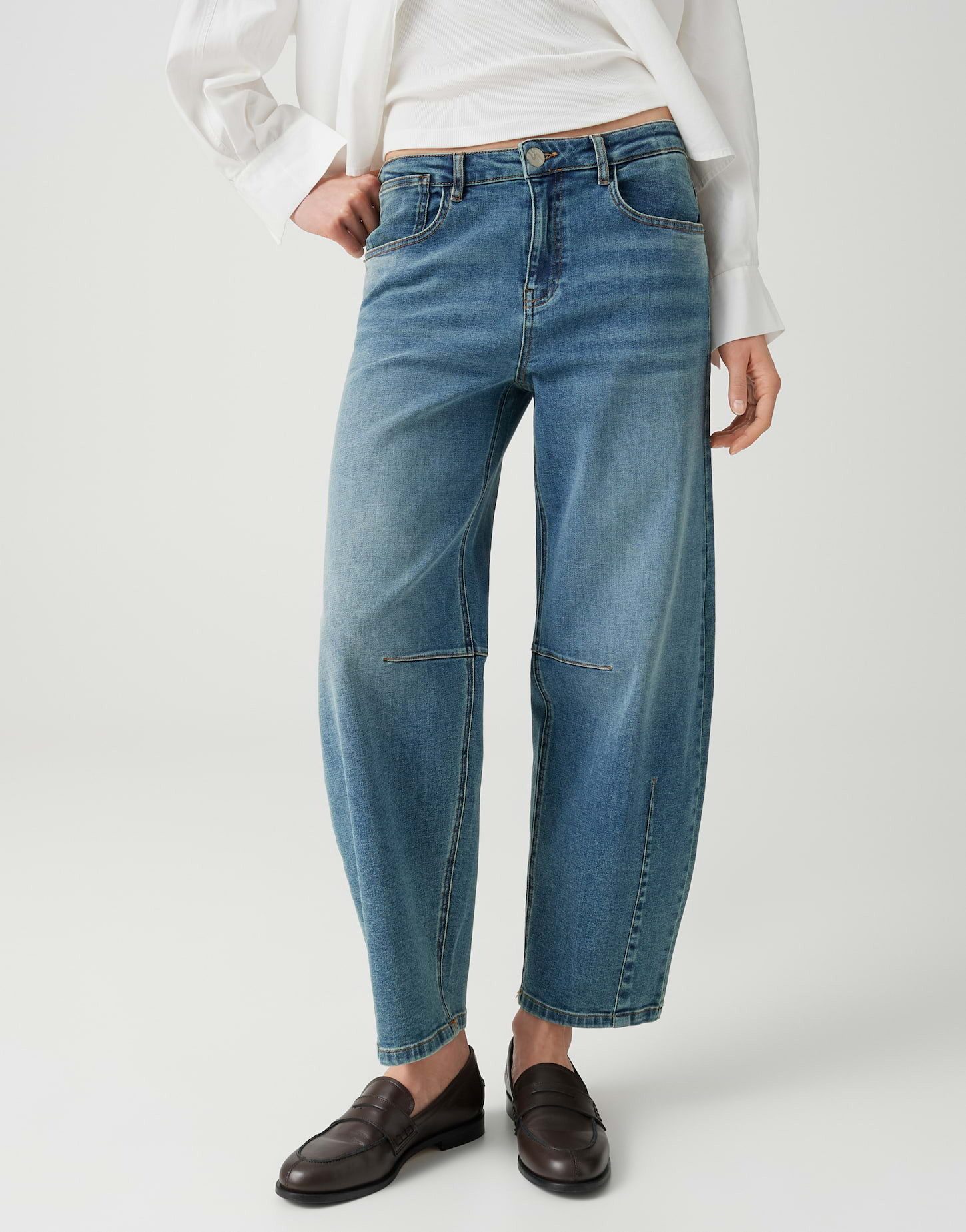 OPUS Relax-fit-Jeans Lissie boldy Abnäher an der Kniekehle