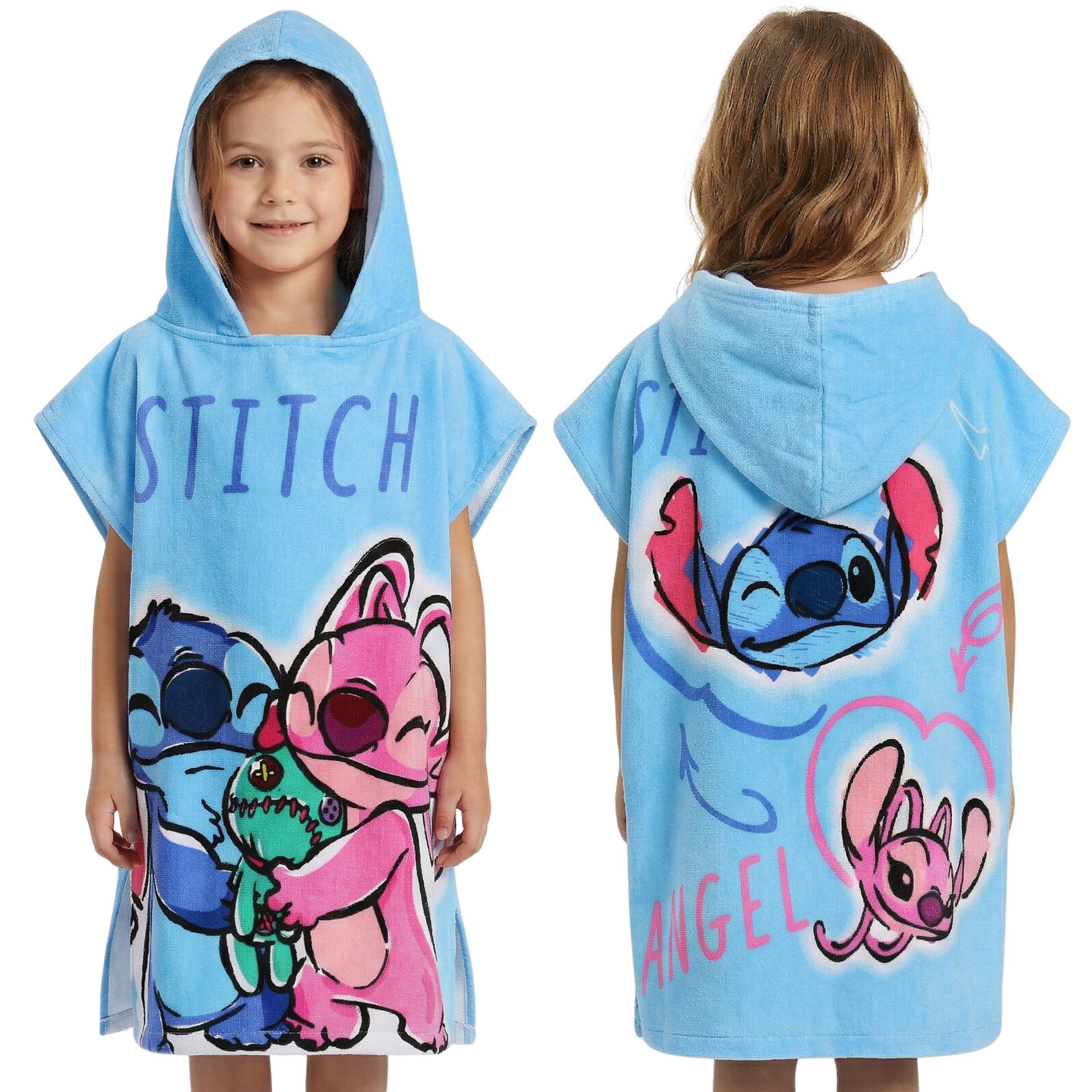 Disney Badeponcho DISNEY Stitch Badeponcho für Kinder, schnell trocknend, Baumwolle