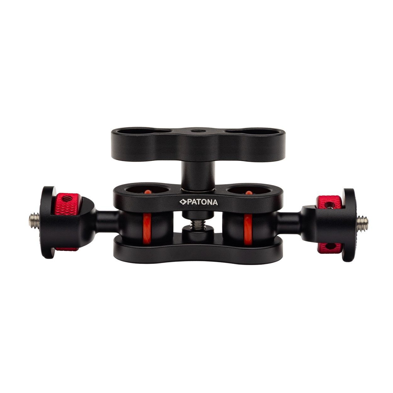 Patona Kugelkopf Magic-Arm mit Doppel-Kugelkopf, doppeltes Kugelgelenk und Superklemme und rotierbare Bodenplatte