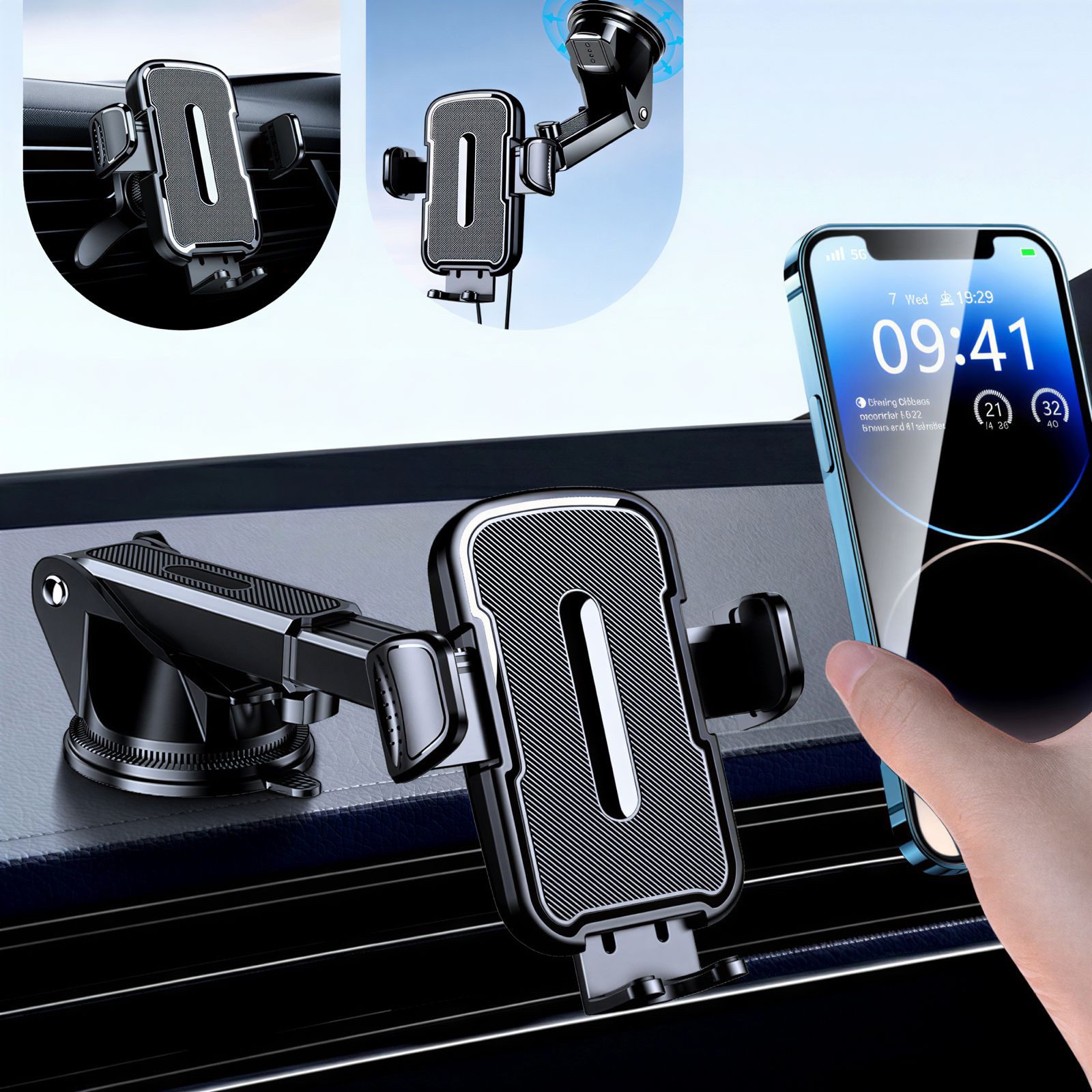 NEXGEN LUXUS HANDY-ZUBEHÖR Smartphone-Halterung Handy-Halterung Autohalter Lüftung Armaturenbrett KFZ Halter