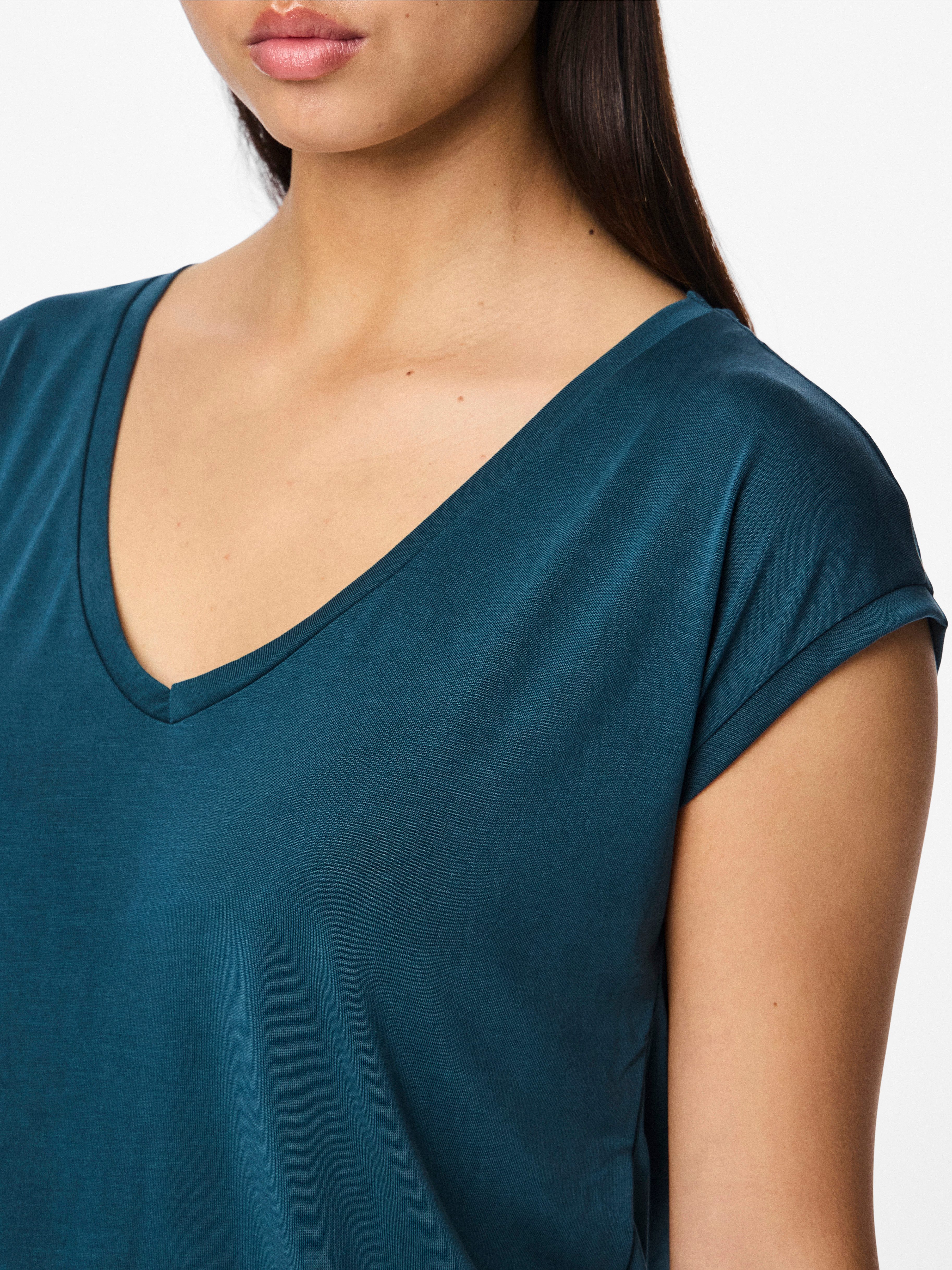 pieces Kurzarmshirt PCKAMALA TEE NOOS BC Materialmix, regular fit