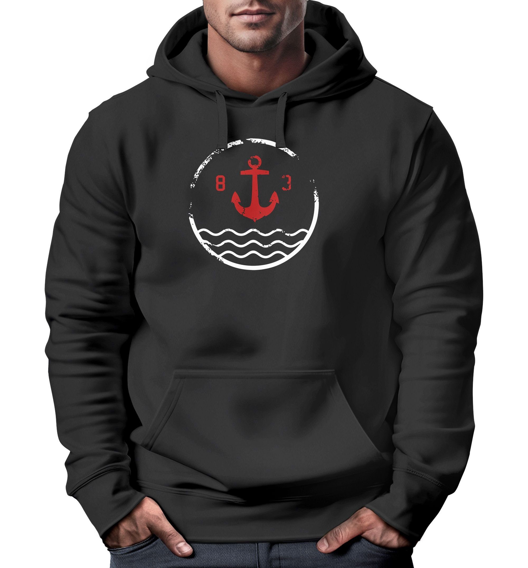 Hoodie Hoodie Herren Anker Vintage Kapuzen-Pullover Männer