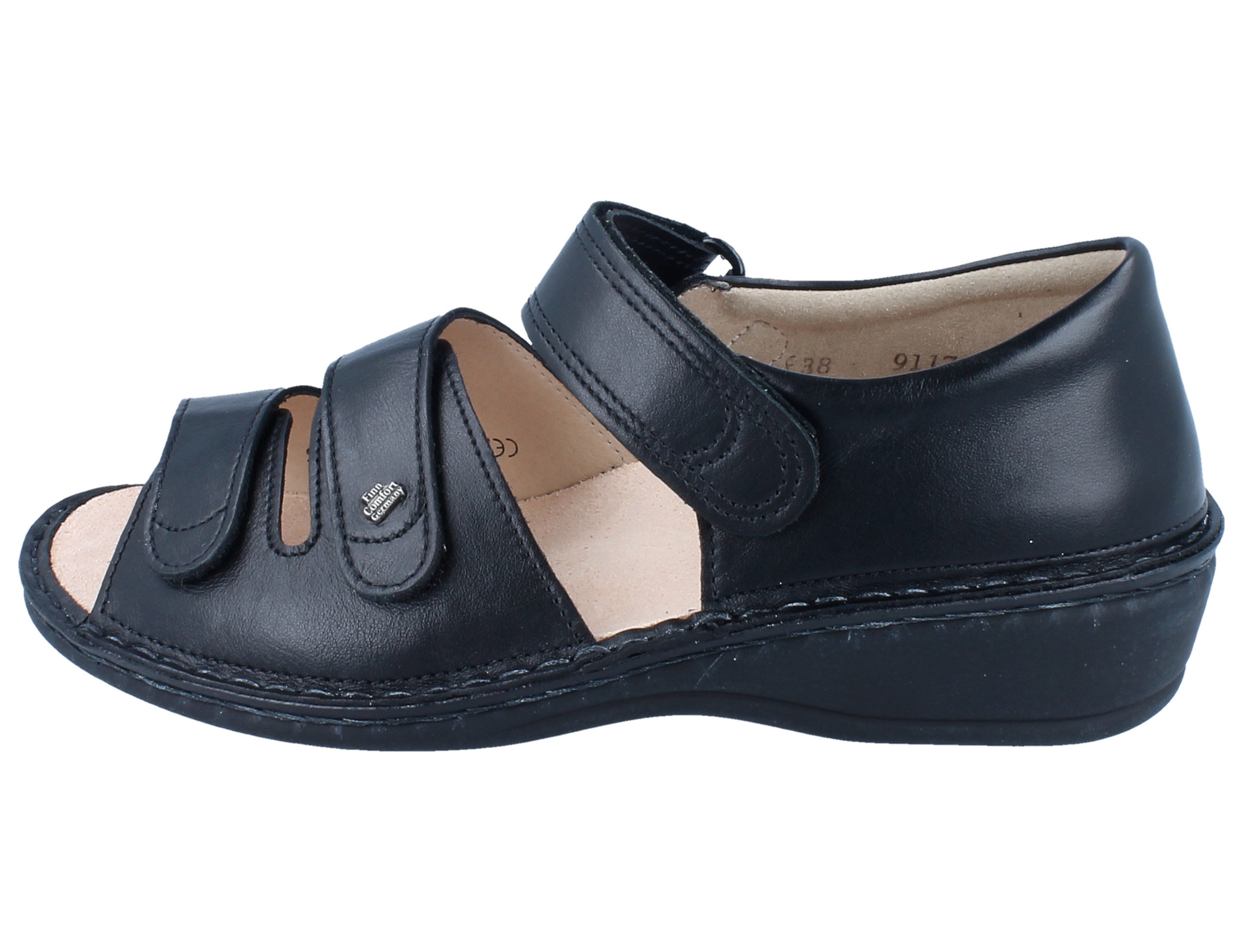 Finn Comfort FINN COMFORT Usedom Damen Sandale schwarz Glattleder - Größe: 35 Sandale Wechselfußbett