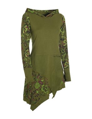 Vishes Zipfelkleid Langarm Kleid Elfen Zipfelige Elfentunika Bedruckt Hippie, Boho, Goa, Elfen Style