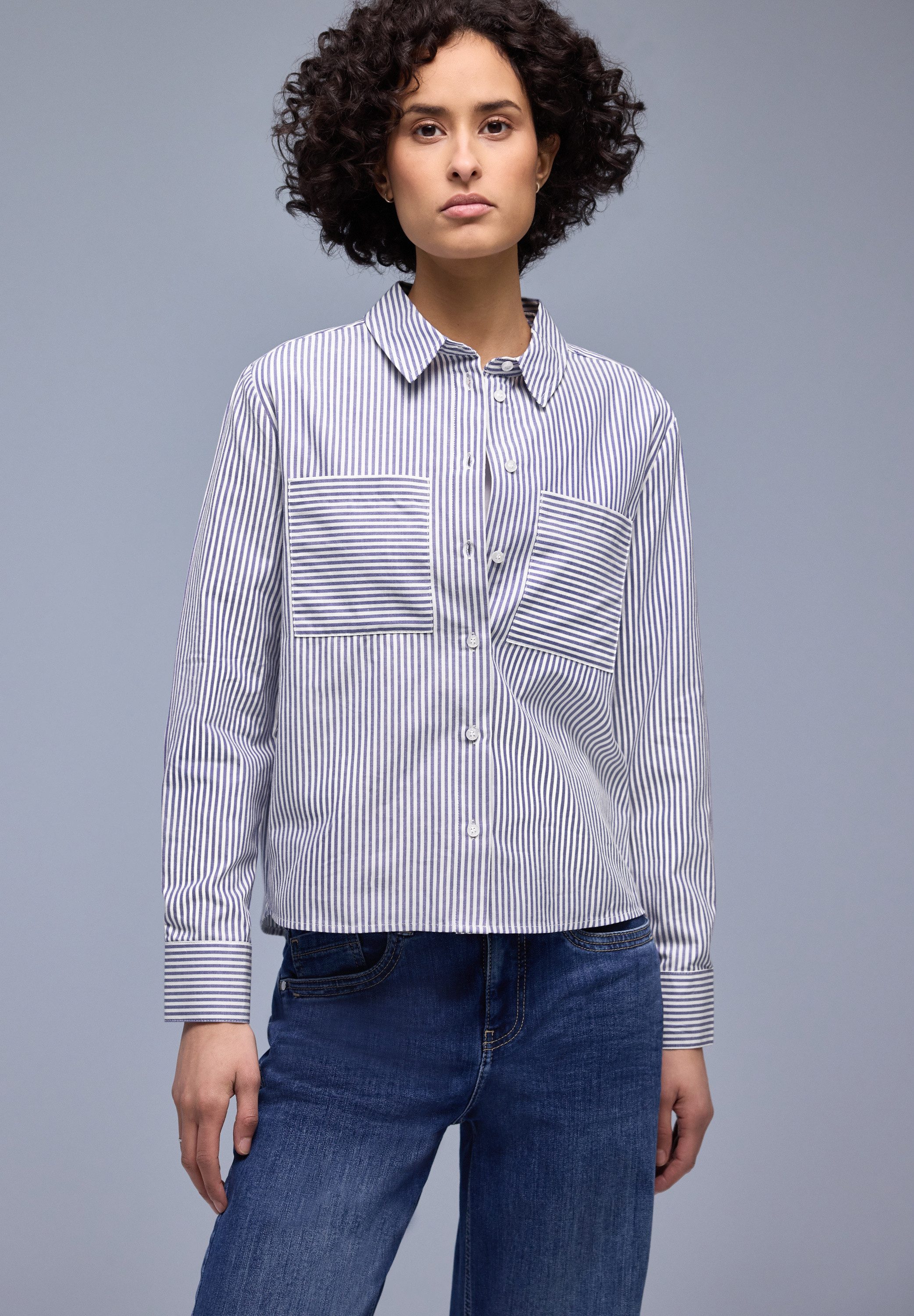 STREET ONE Hemdbluse mit Brust Taschen günstig online kaufen