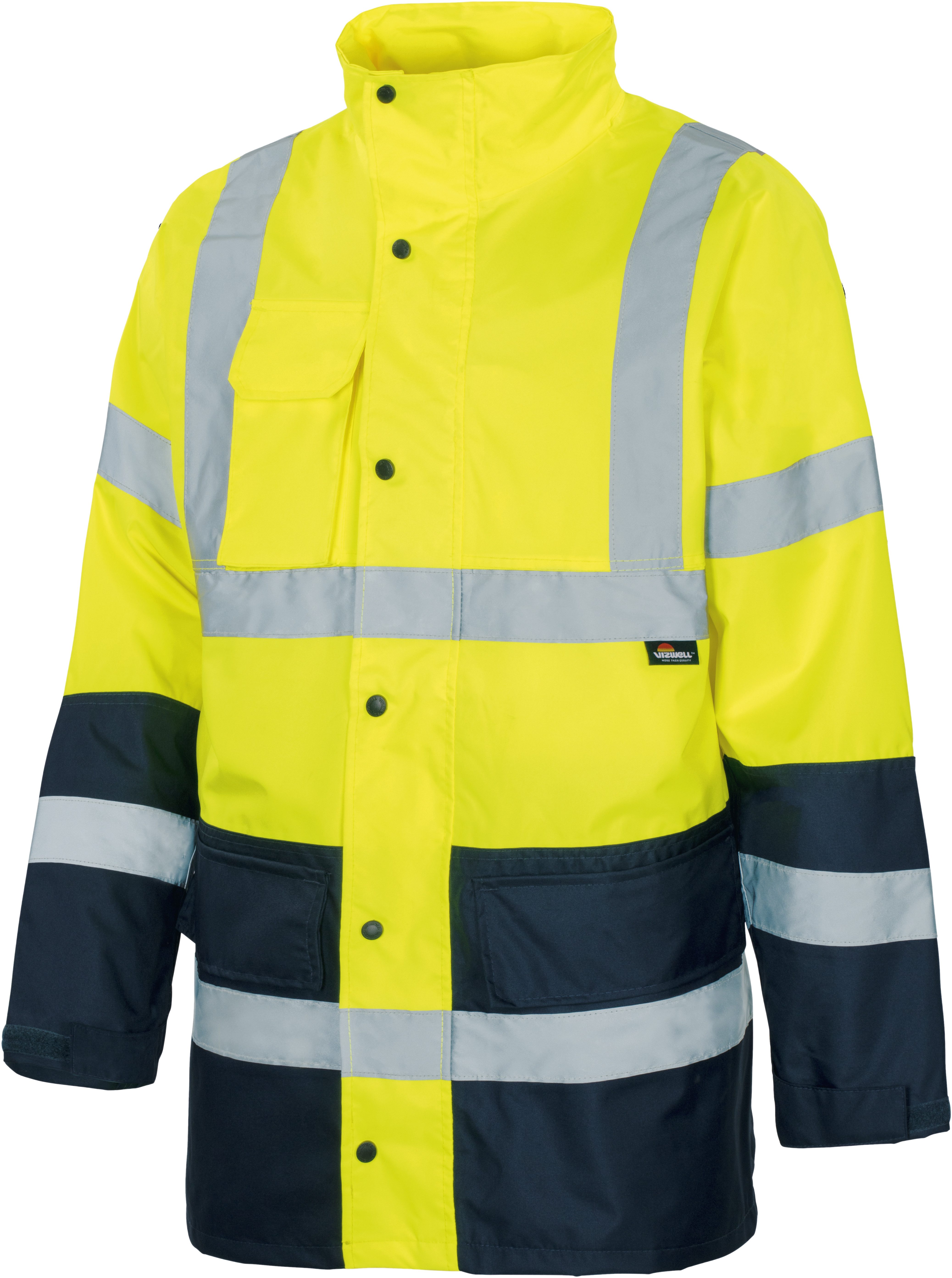 vizwell Regenjacke Warnschutz Arbeitsjacke lang warnorange günstig online kaufen
