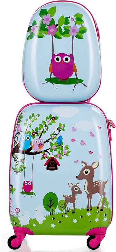 COSTWAY Kinderkoffer »2tlg Kinderkoffer«, mit Rucksack
