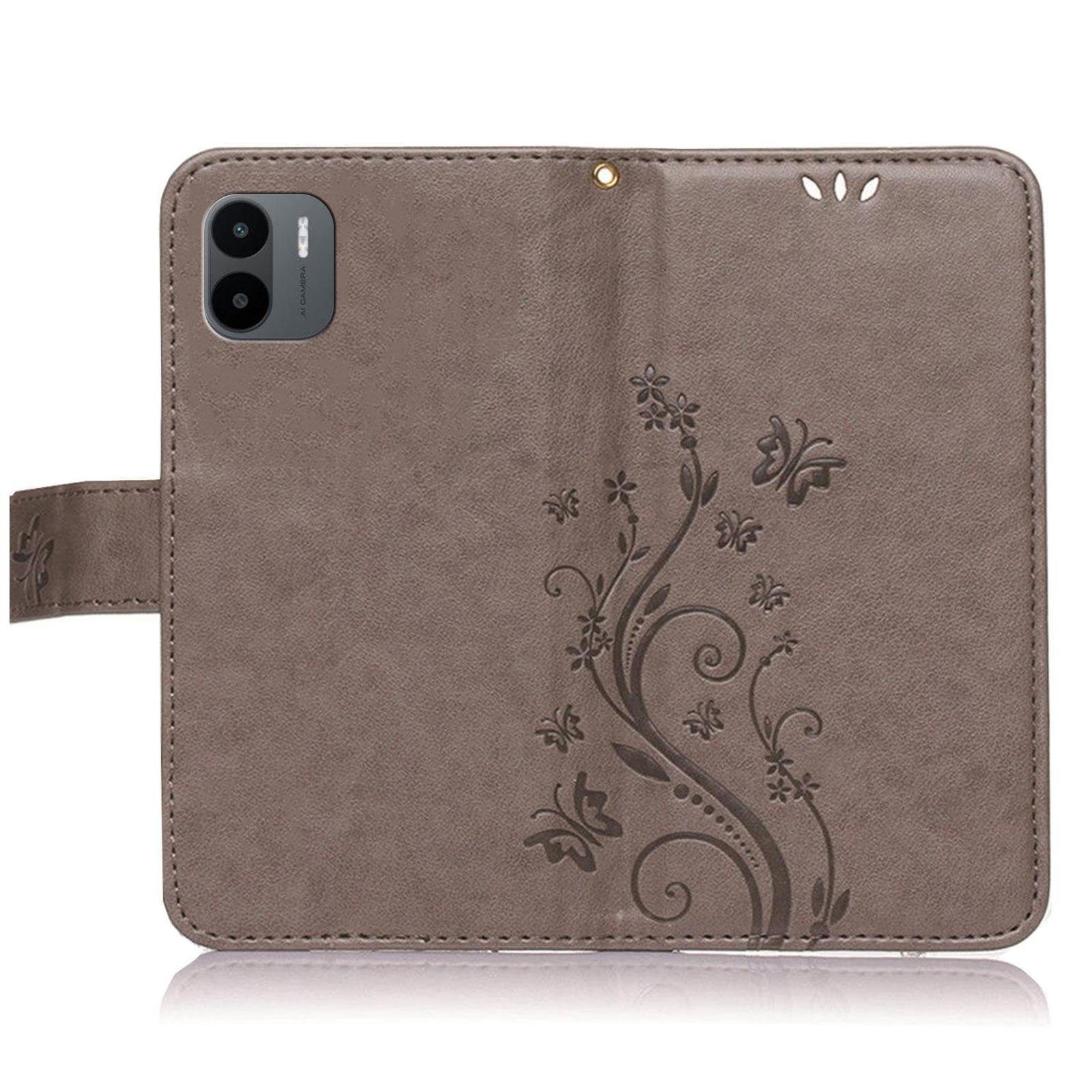 Numerva Handyhülle Bookstyle Flower für Xiaomi Redmi A1, Handy Tasche Schutzhülle Klapphülle Flip Cover mit Blumenmuster