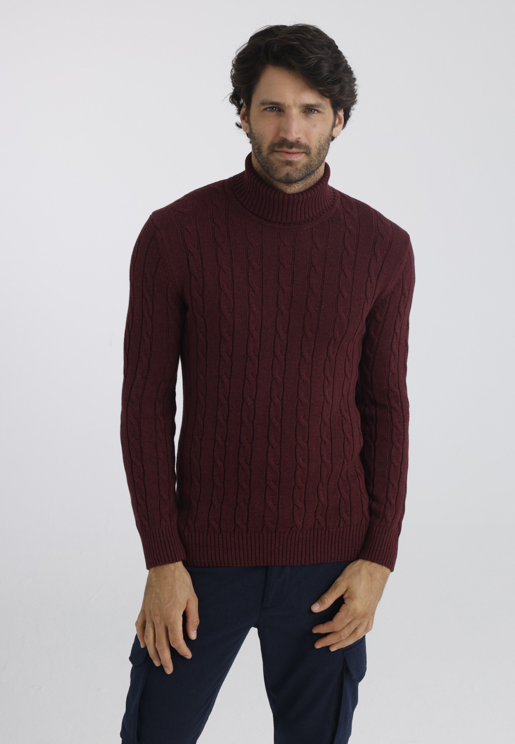 Felix Hardy Rollkragenpullover Rollkragenpullover mit Zopfmuster