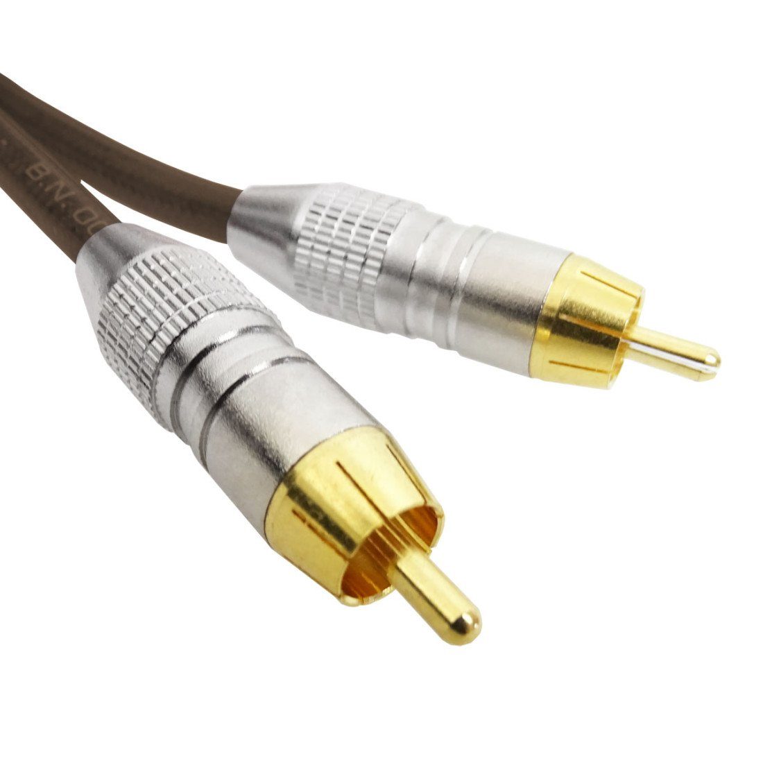 Rode Cinch-Kabel RCA Kabel 2x Stecker Braun 3m Audio-Kabel