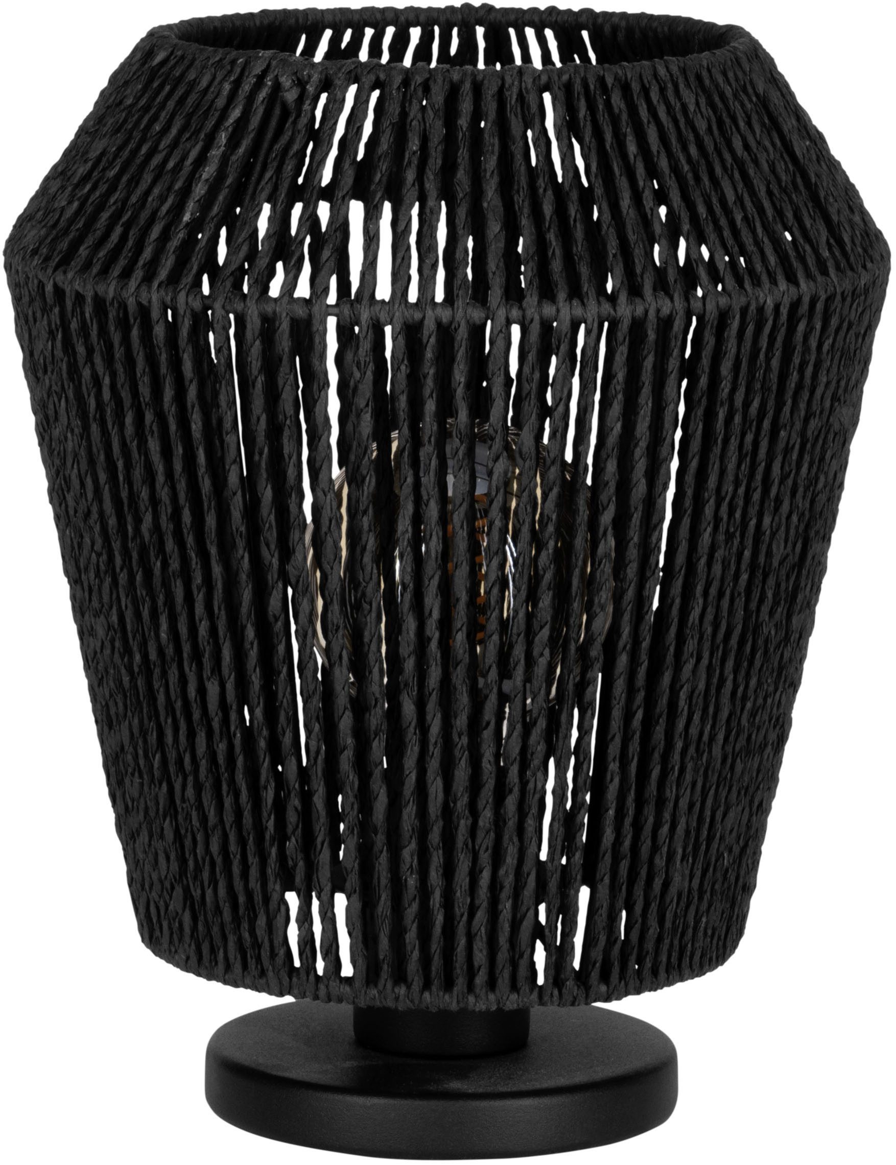 EGLO Tischleuchte PERSLEY Tischlampe - Stahl - E27 - 1X60W - IP20, Ein-/Ausschalter, ohne Leuchtmittel, Nachttischlampe, Schreibtischleuchte, Leselampe, H27,5 x Ø22 cm