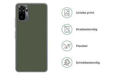 MuchoWow Handyhülle Grün - Einfarbig - Olivgrün, Phone Case, Handyhülle Xiaomi Redmi Note 10, Silikon, Schutzhülle
