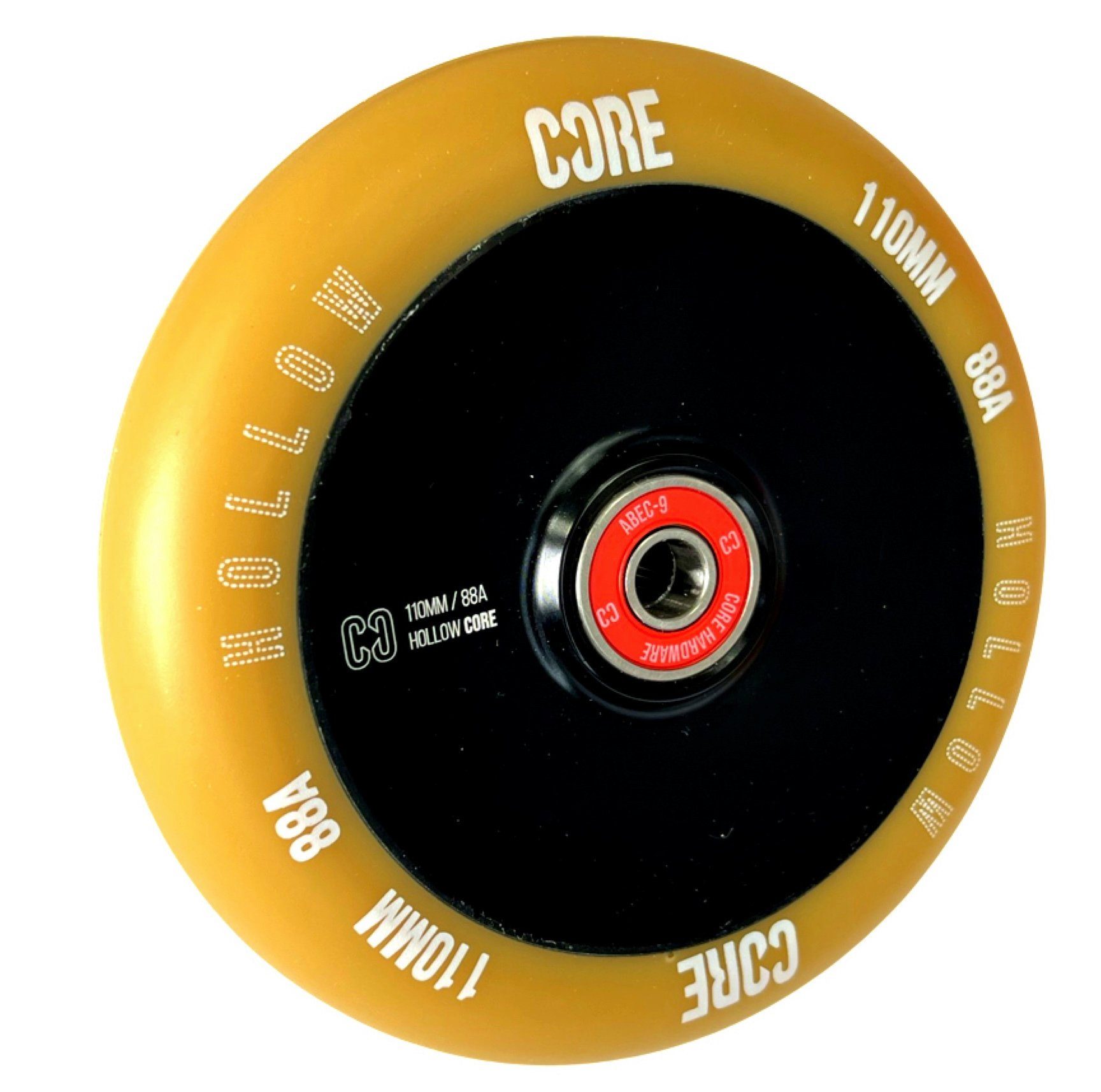 Stuntscooter Core Hollow V2 Stunt-Scooter Rolle 110mm Schwarz/PU Braun