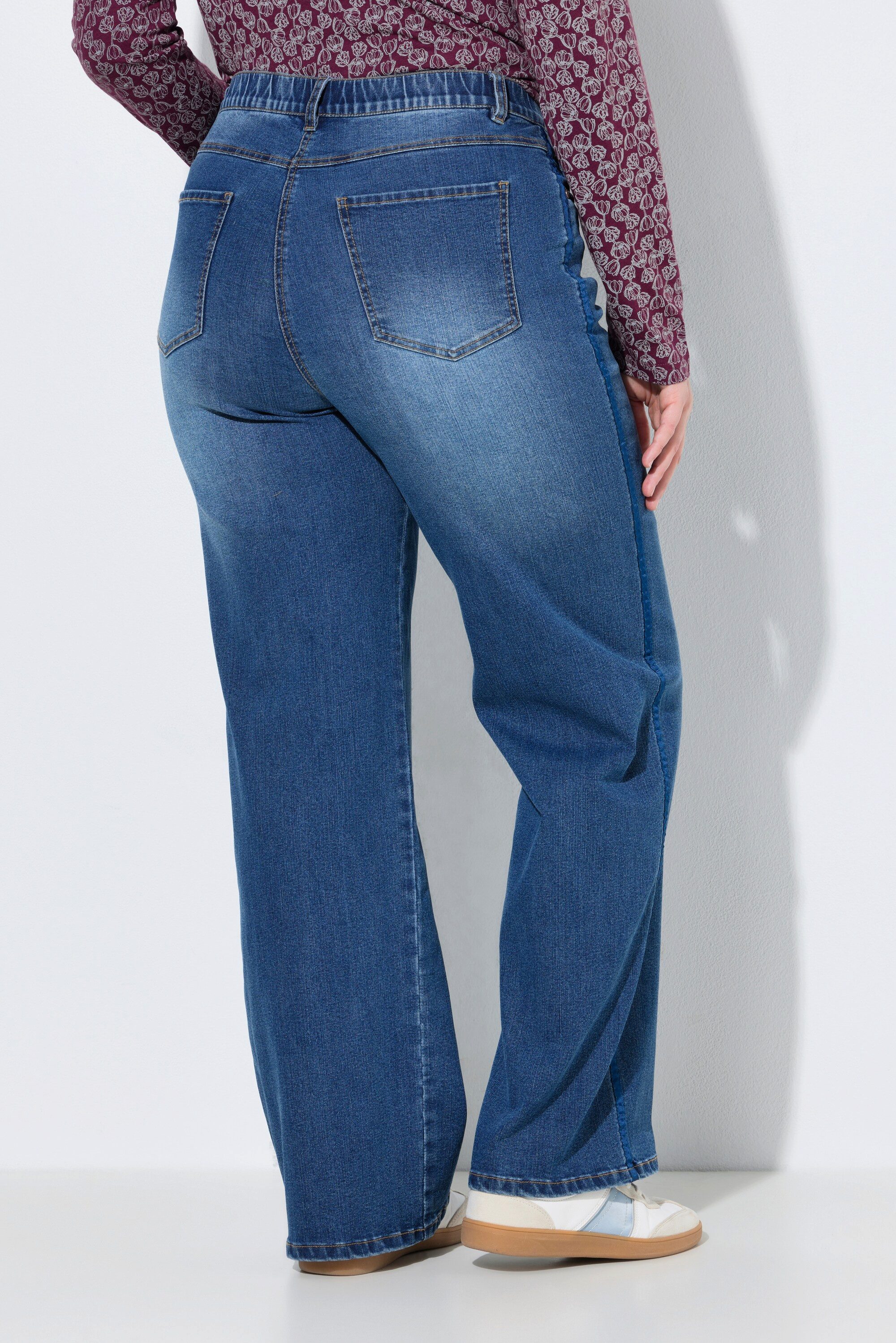 Ulla Popken 5-Pocket-Jeans Jeans Mary Ripsband weites Bein Stretch – Bild 3 von 4