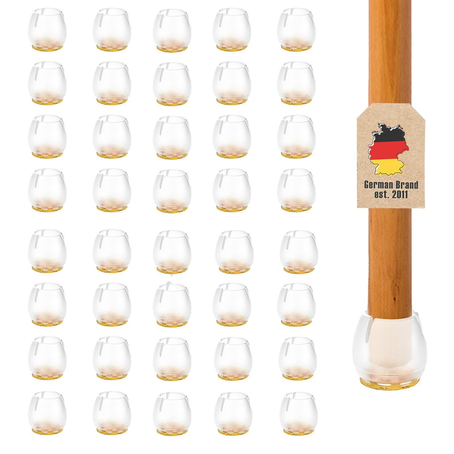 Intirilife Klick-Gleiter, (40-St), 40er-Set Stuhlfußkappen Tischbeinabdeckungen - 12 - 16 mm breit