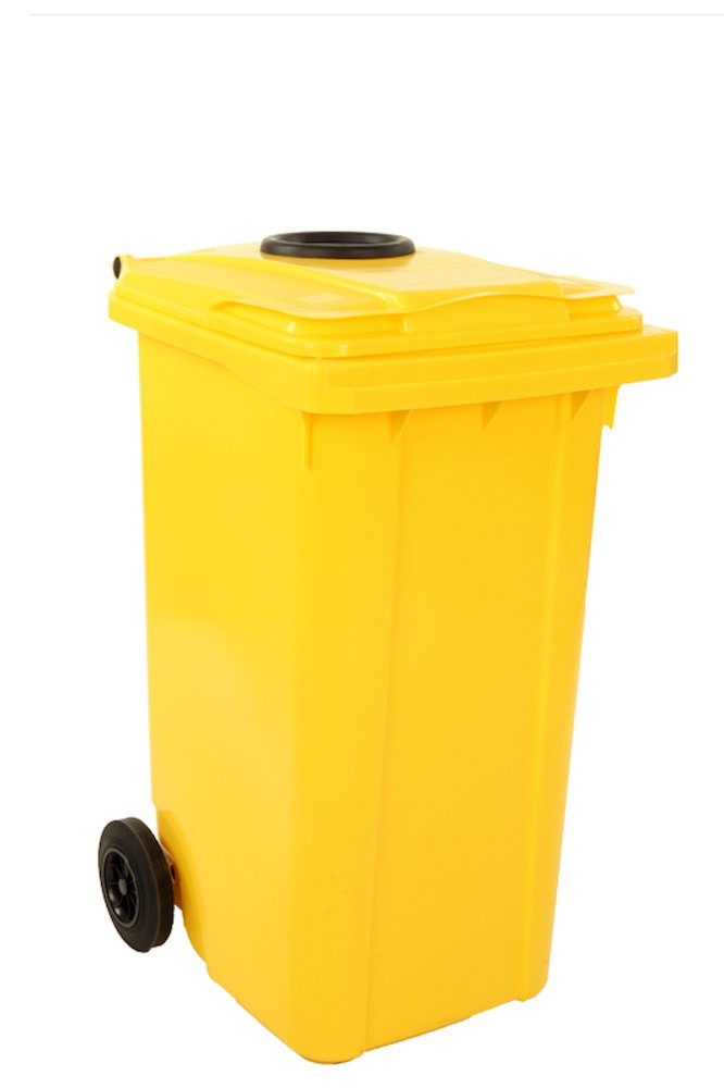 PROREGAL® Mülltrennsystem Container, 120 Liter, HxBxT 97,4x47,9x55,5cm, Kunststoff, Gelb
