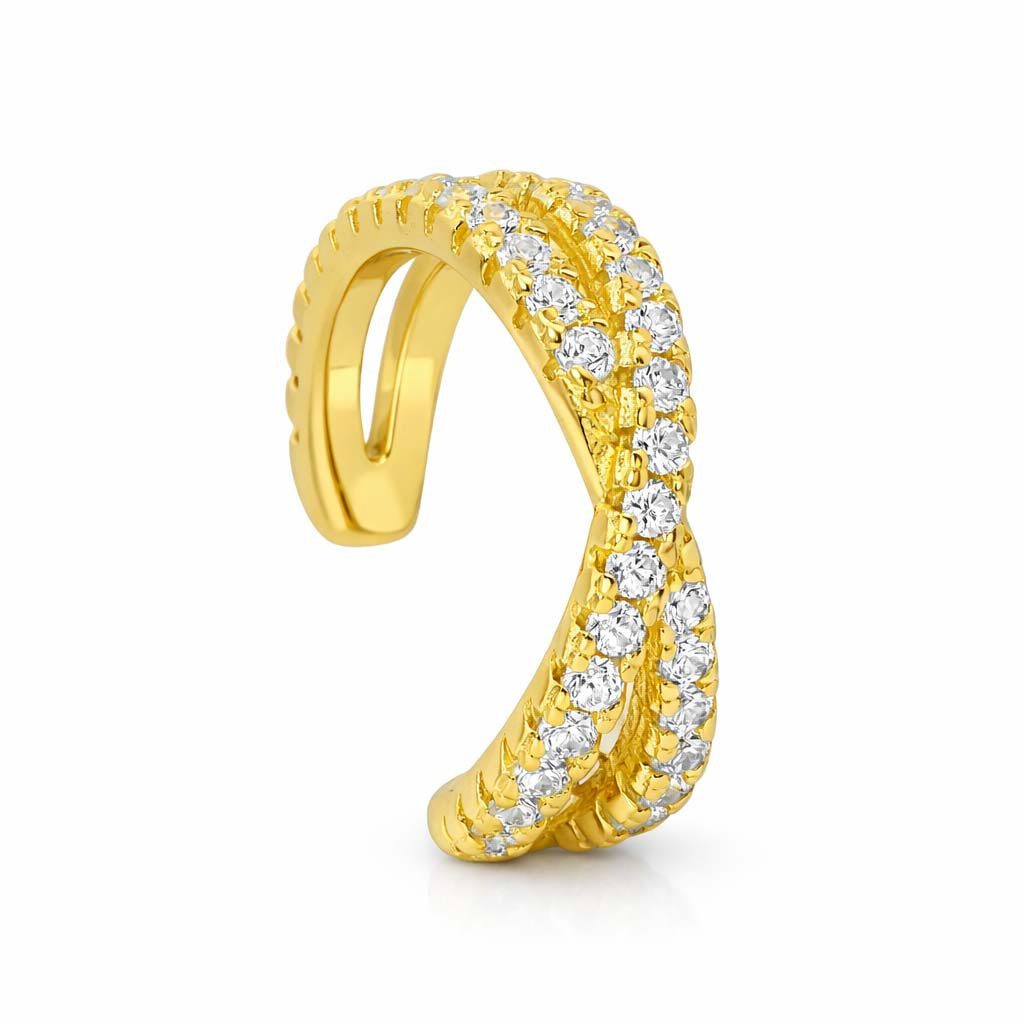 Impala Ohrklemme Earcuff aus 925 Silber mit Zirkonia – Handgefertigt, Geburtstag, Damenschmuck, mit Zirkonia