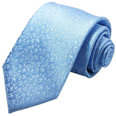Paul Malone Krawatte Herren Hochzeitskrawatte floral - Mikrofaser - Bräutigam Breit (8cm), hellblau V2133
