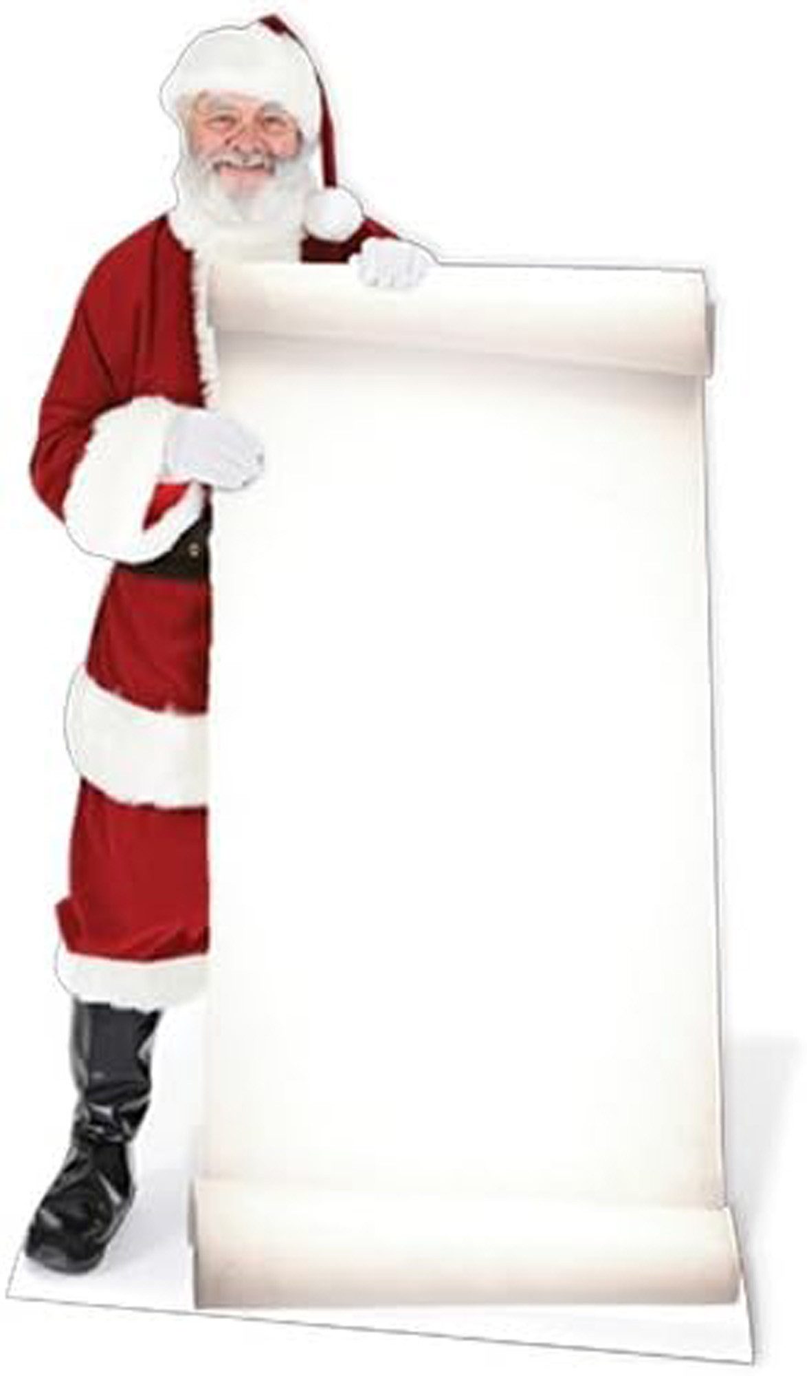 Dekofigur Weihnachtsmann mit Wunschliste - Pappaufsteller - 180 cm