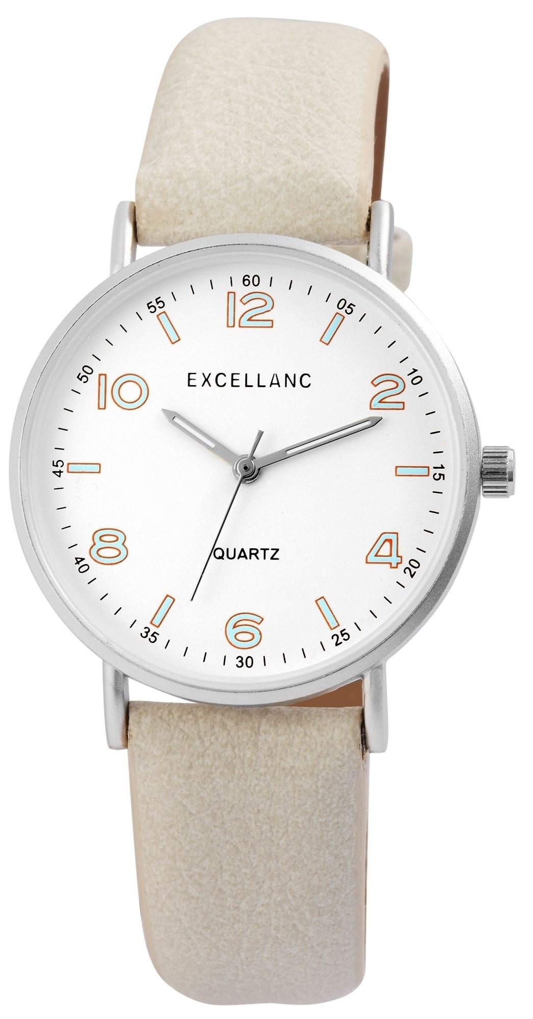EXCELLANC Quarzuhr Mineralglas, Herrenuhr Lederimitat