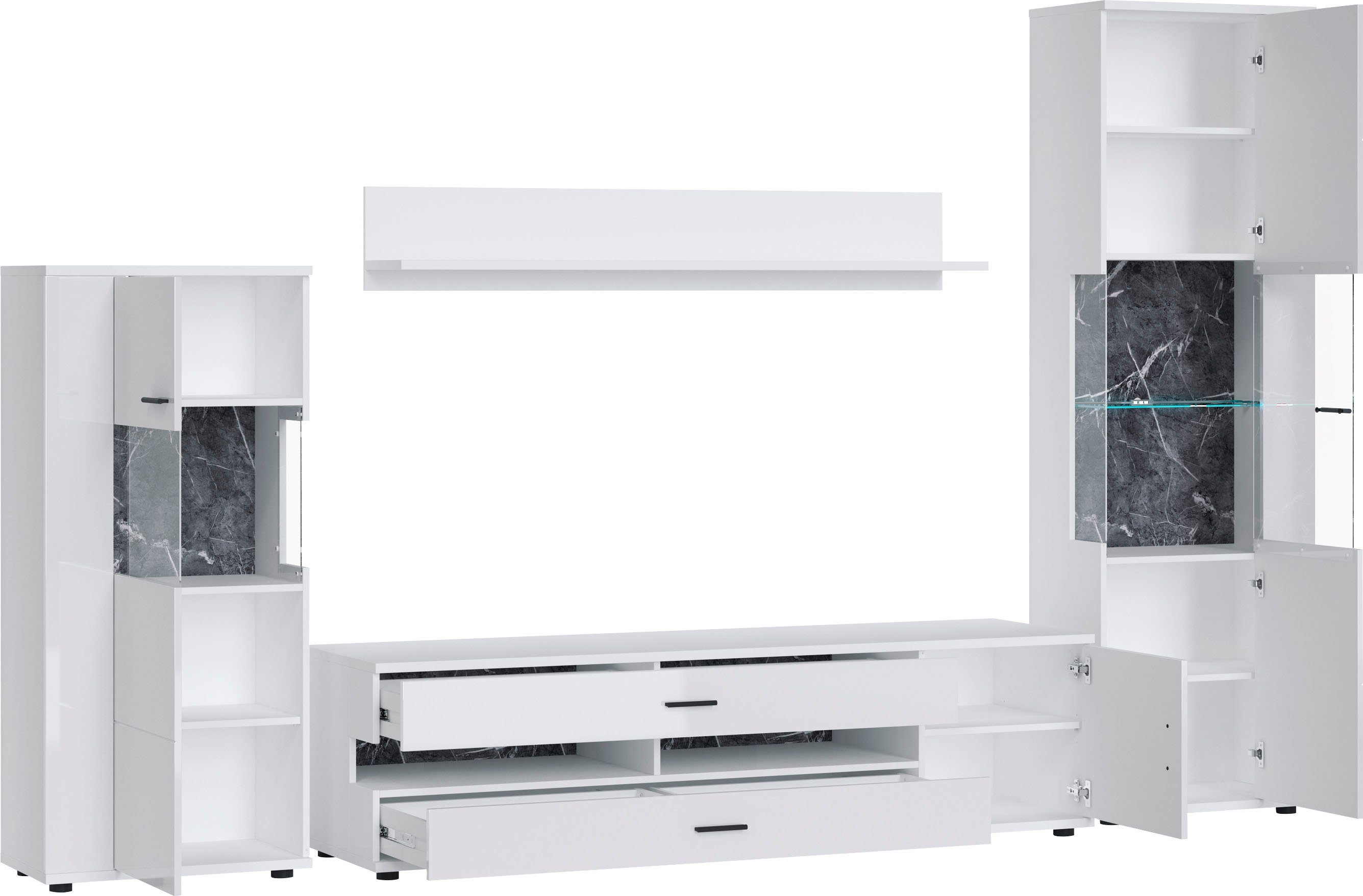 OTTO home Wohnwand Henley, (Set, 4-St), mit Glastüren