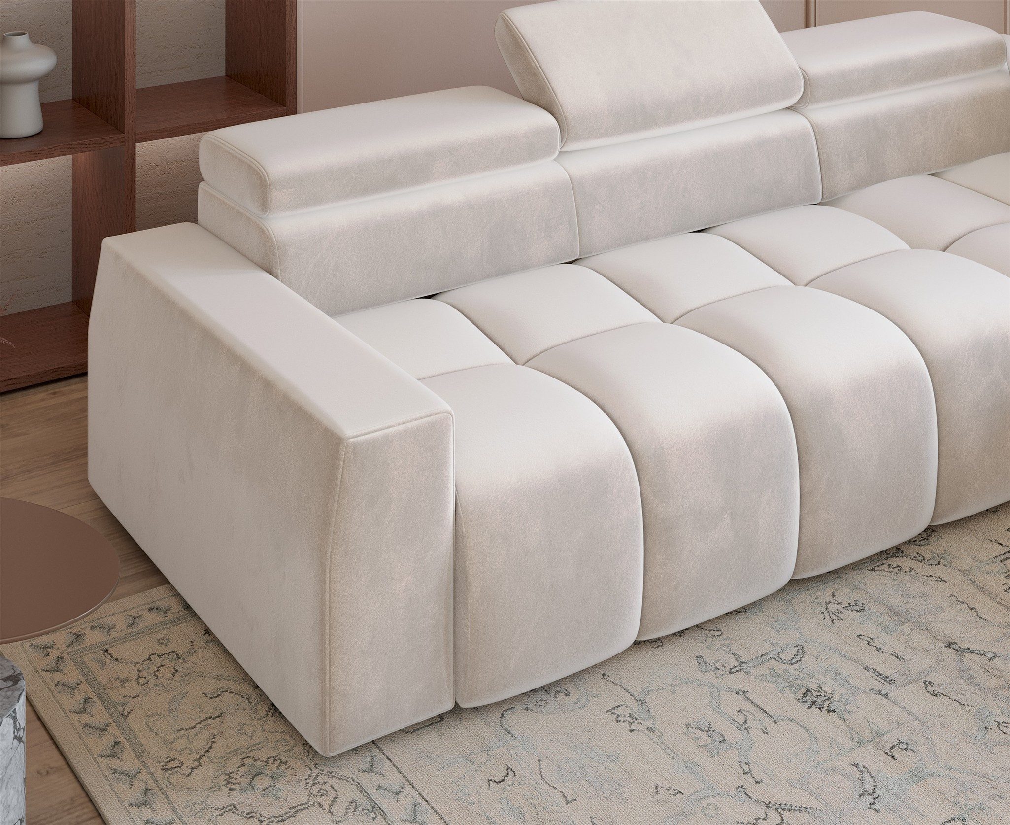 Fun Möbel Big-Sofa Couchgarnitur FUN NUBE Megasofa in Stoff Salvador, 1 Teile, Einstellbare Kopfstützen (x3)