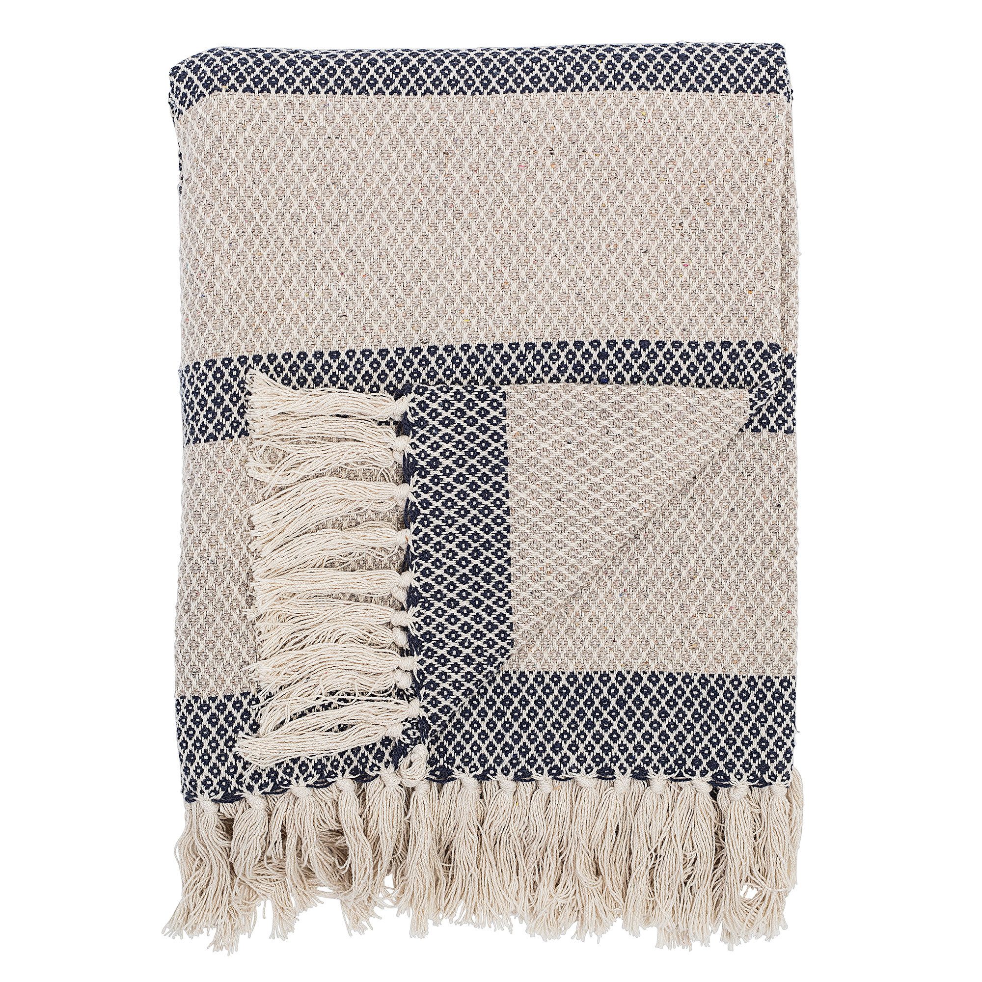 Plaid Bloomingville Decke Lea auf Baumwollmischung 160 x 130 cm, Bloomingville