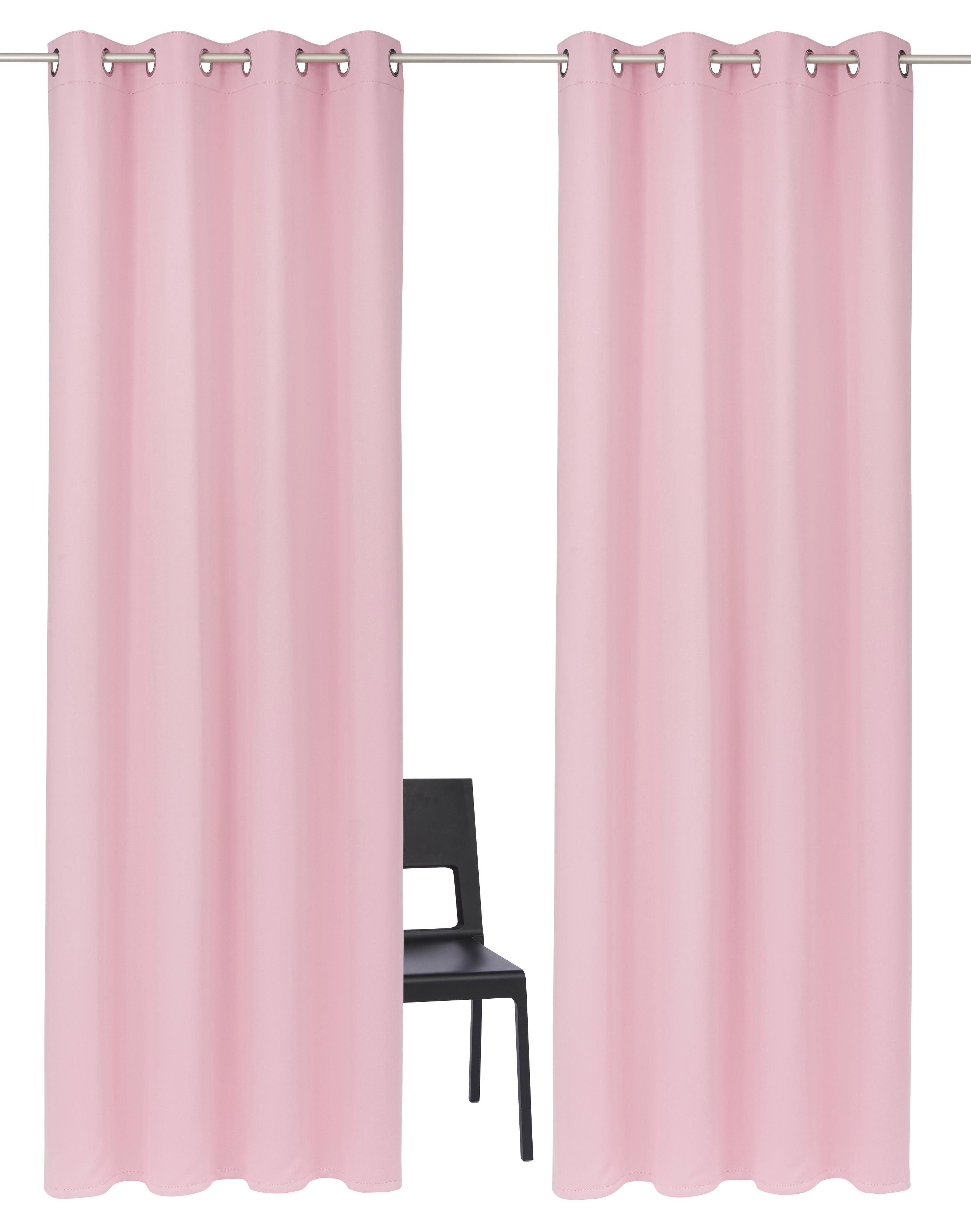 Verdunkelungsvorhang einfarbig home, rosa Solana, (2 St), verdunkelnd, 140 2-er cm, Breite my Set, Ösen