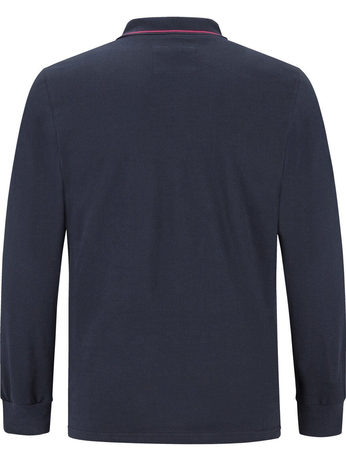 dunkelblau Jan Vanderstorm Pikee-Qualität ELLIS Langarm-Poloshirt hochwertige